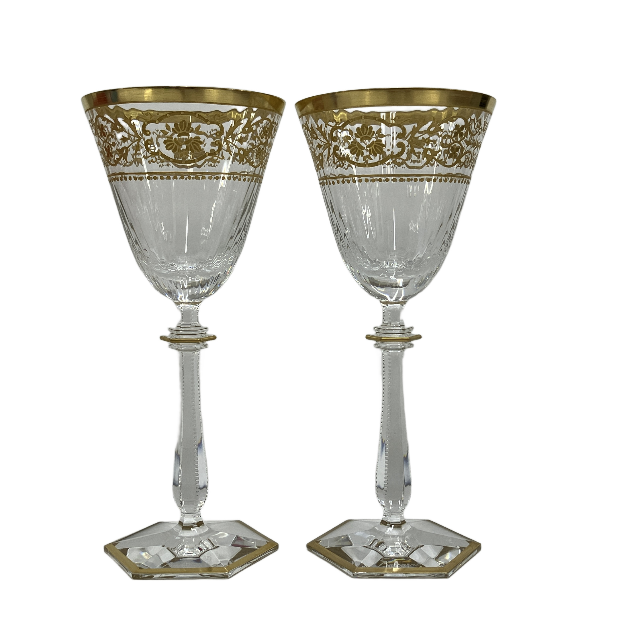 BACCARAT リヴォリ ワイングラス ペア 金彩