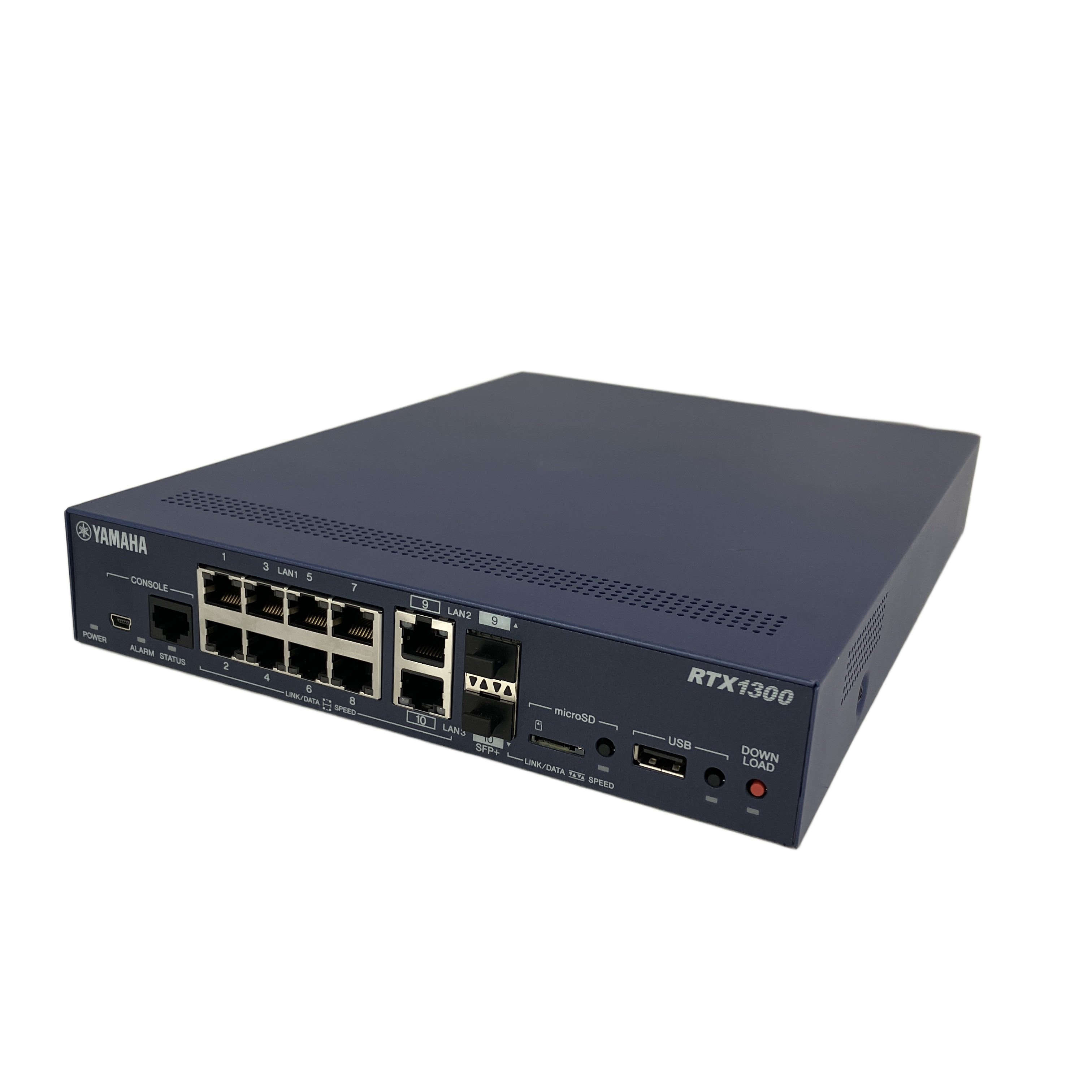 YAMAHA RTX1300 10ギガアクセスVPNルーター — 10Gbps対応ポートを2基搭載し、高速光回線のポテンシャルを最大限に引き出す次世代のエンタープライズ向けフラッグシップルーター。