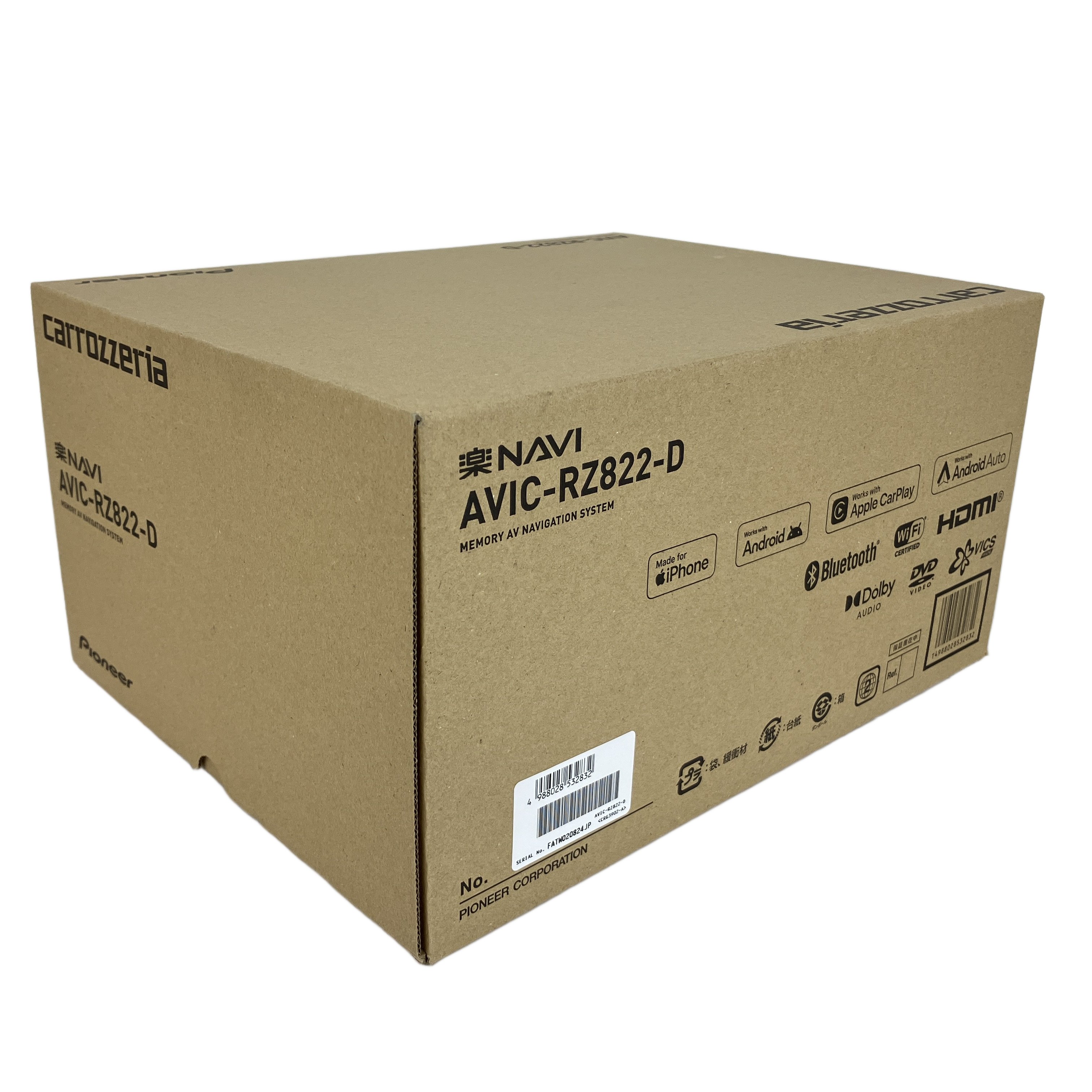 Pioneer AVIC-RZ822-D 楽ナビ