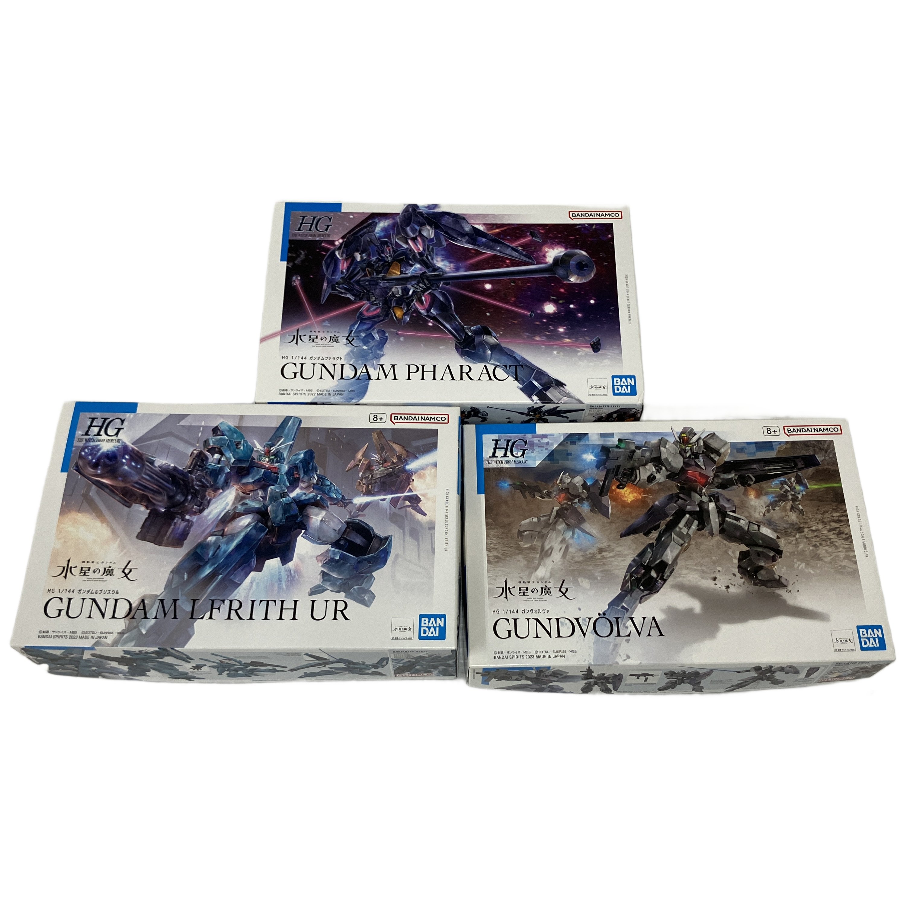 BANDAI機動戦士ガンダム 水星の魔女 ガンダムファラクト等3点  ガンプラ プラモデル 未組立  未使用