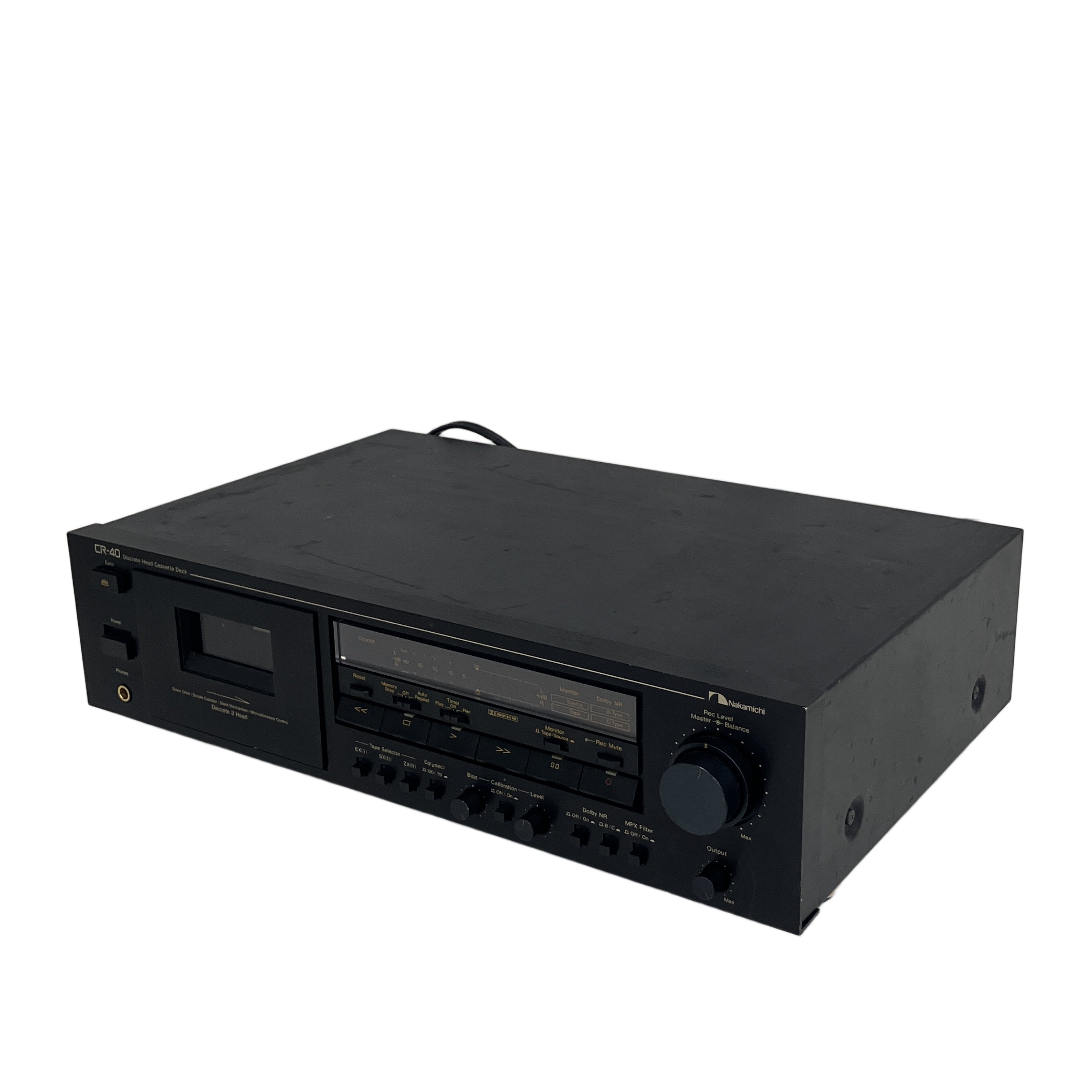 3ヘッド構成による高音質録再を実現した、Nakamichi CR-40 カセットデッキ。