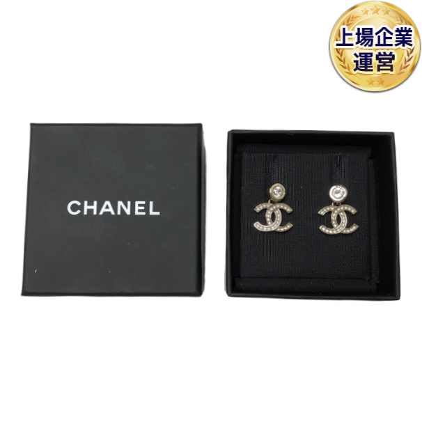 CHANEL ココ ピアス B25S ラインストーン