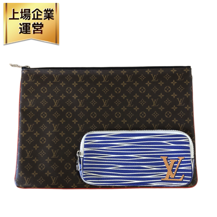 LOUIS VUITTON 5887622-1 ヴァージル パッチワーク セカンドバッグ