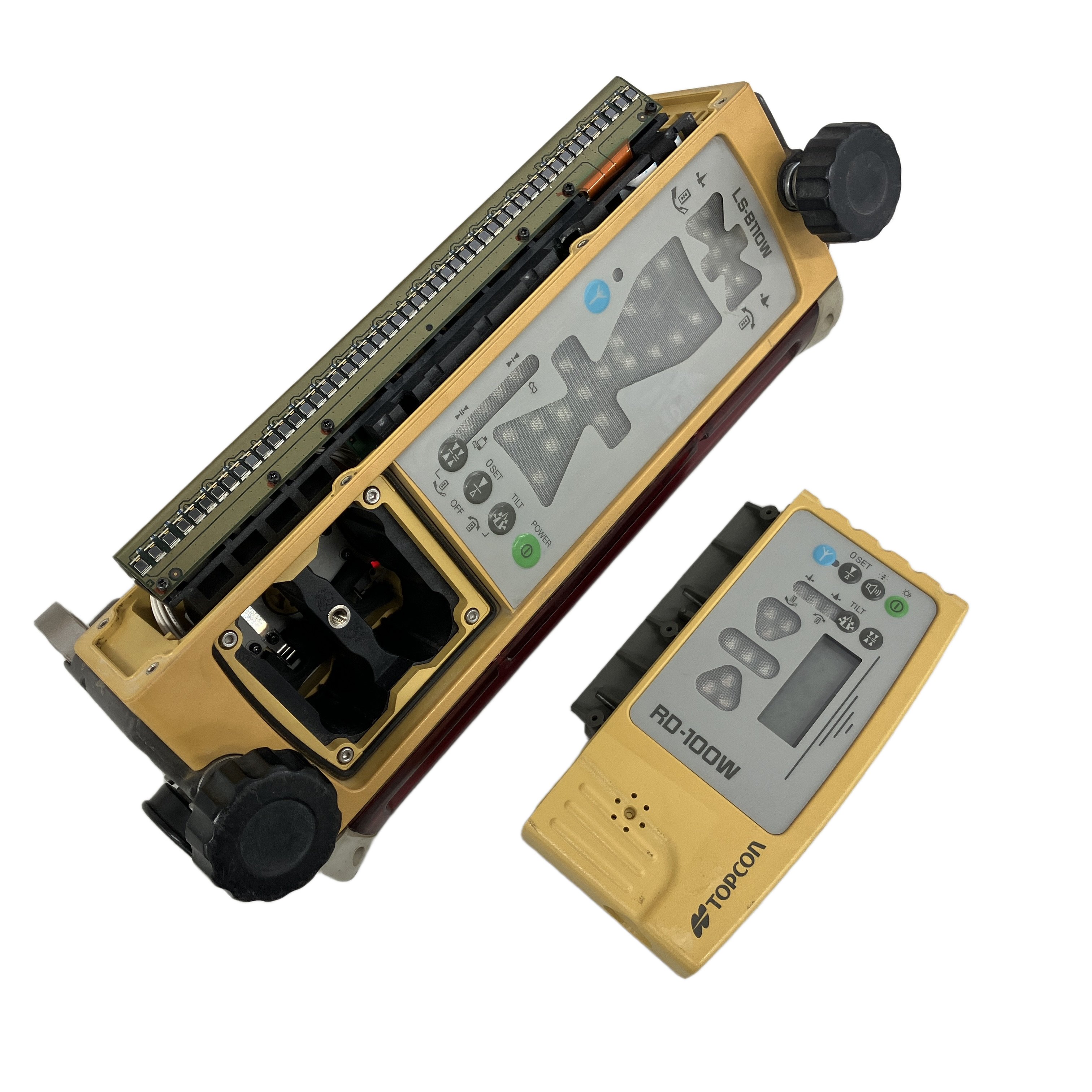 TOPCON LS-B110W & RD-100W (レーザーセンサー&リモートディスプレイ / 動作未確認):キャビンの中からミリ単位の精度を支配する。建機用マシンコントロールの絶対的要。
