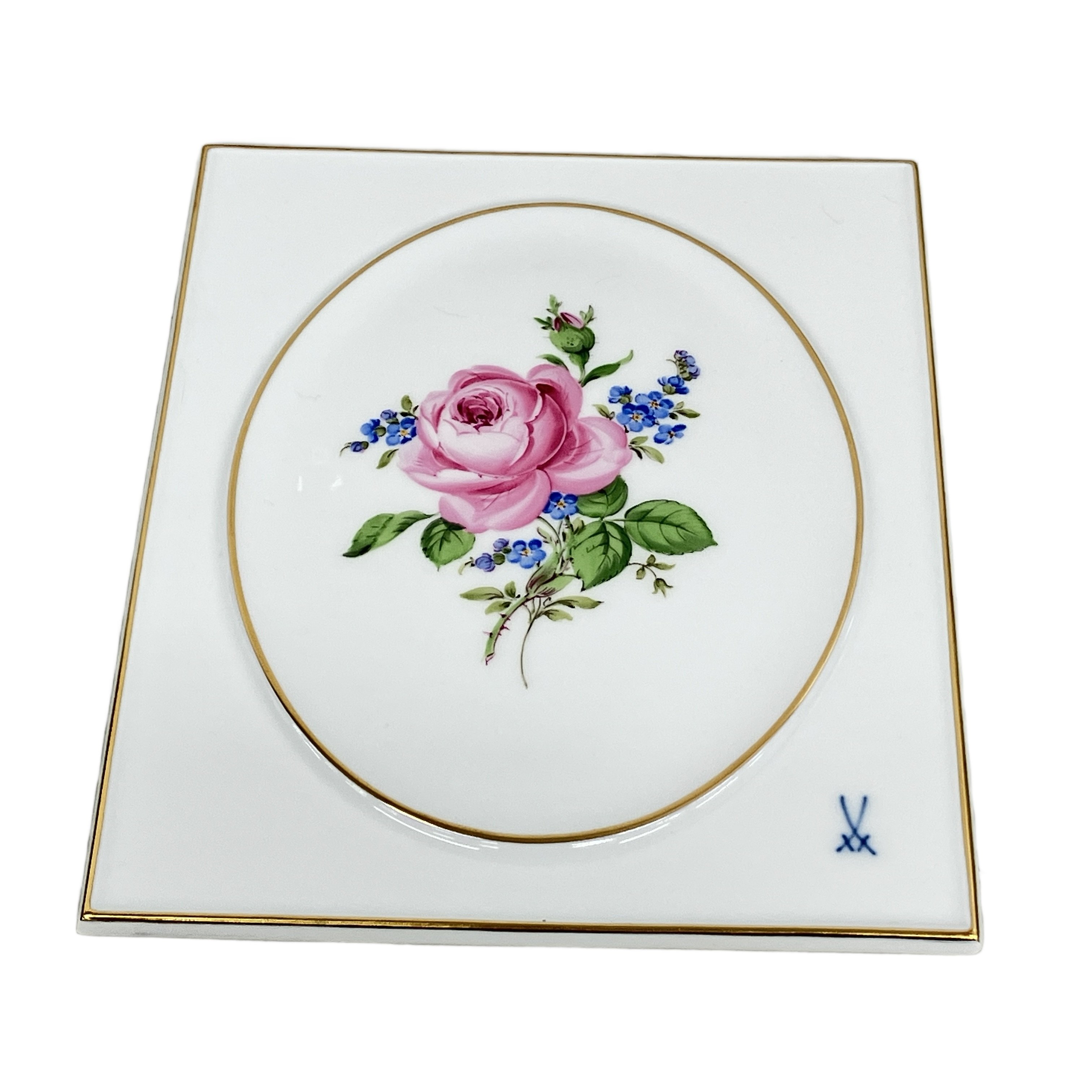 MEISSEN ローズ ピンクのバラ 陶板画