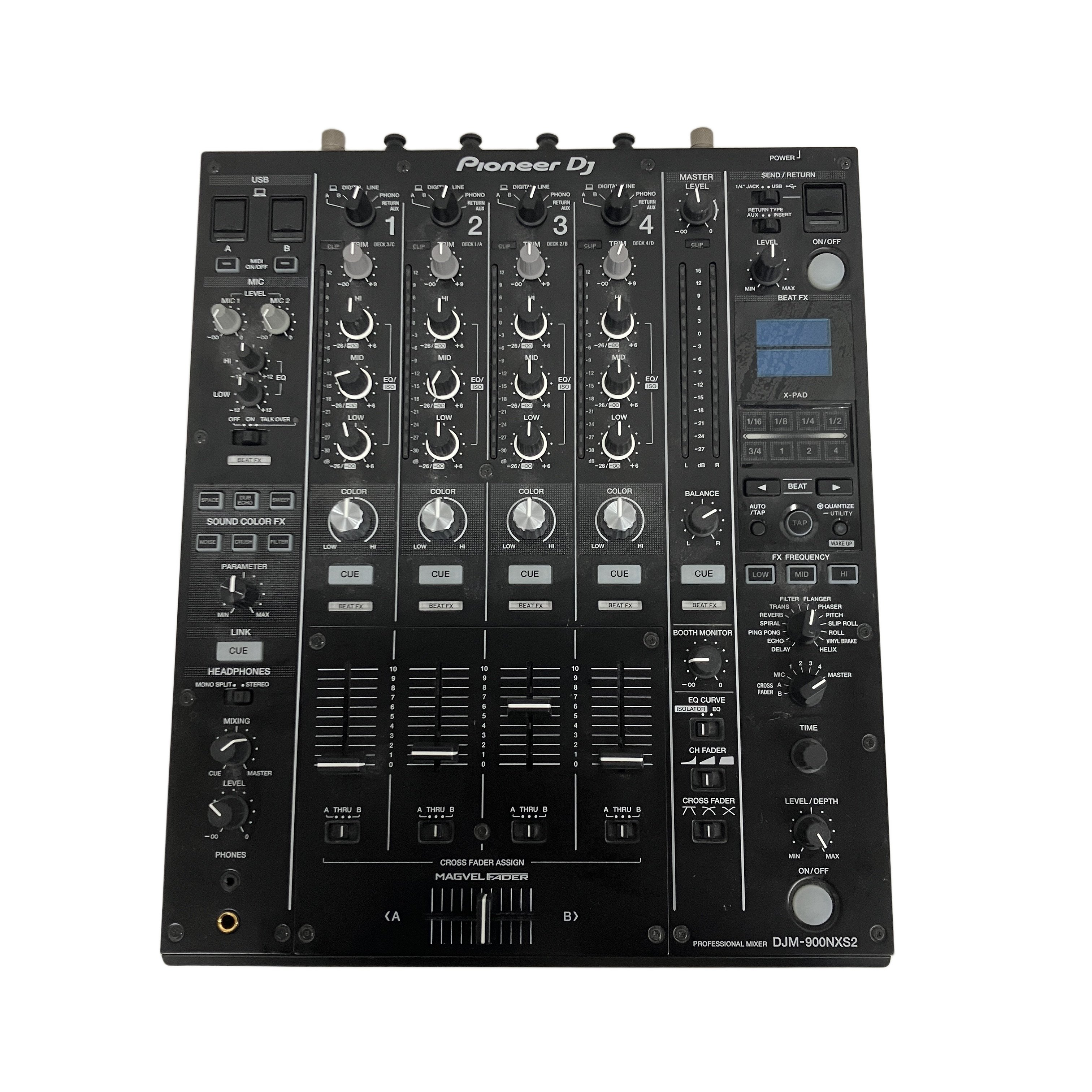 PIONEER DJ DJM-900NXS2は、4チャンネル仕様のデジタルDJミキサーです。
