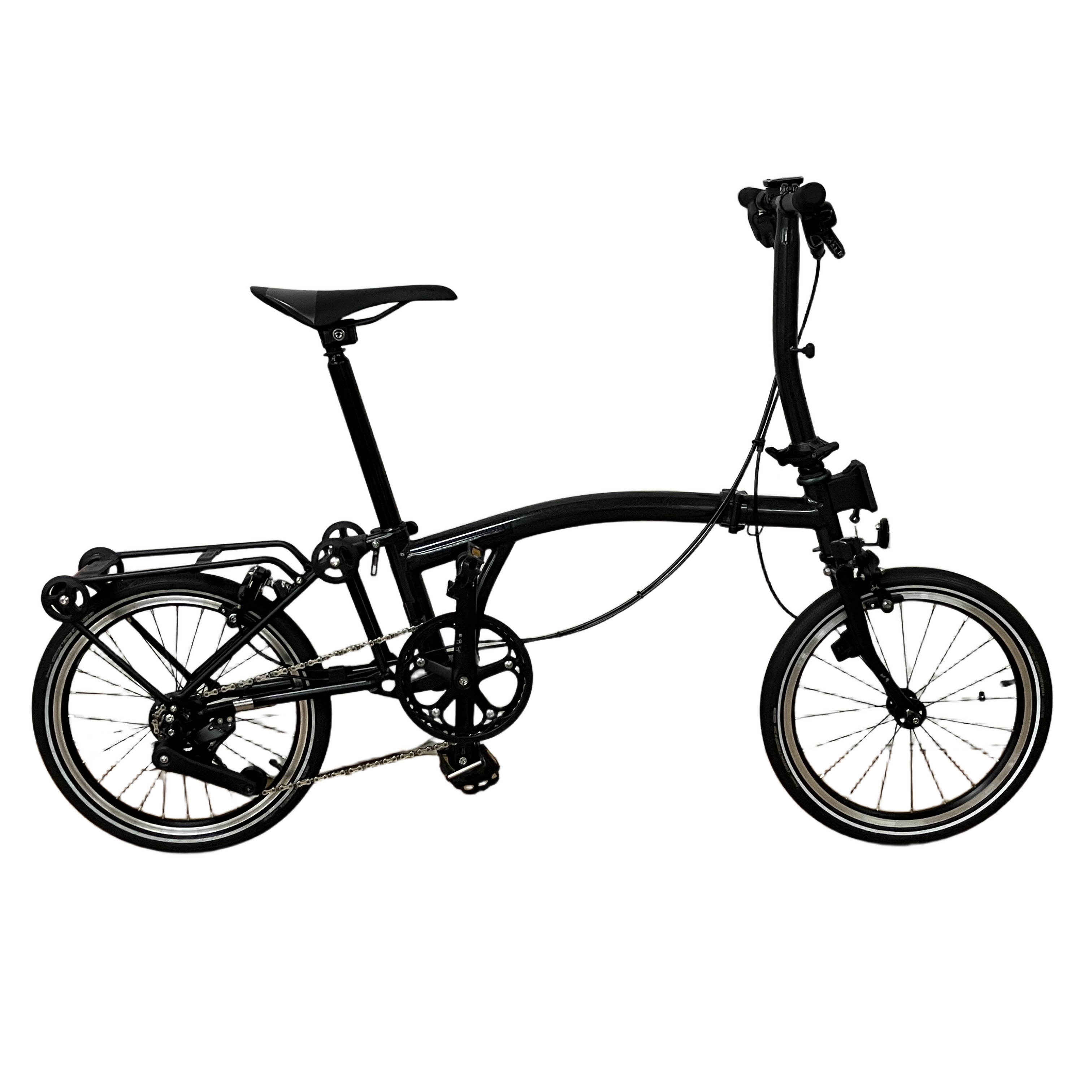 BROMPTON P-LINE ミッドナイトブラック 4速 キャリア搭載 折り畳み式自転車 ミニベロ ブロンプトン 中古