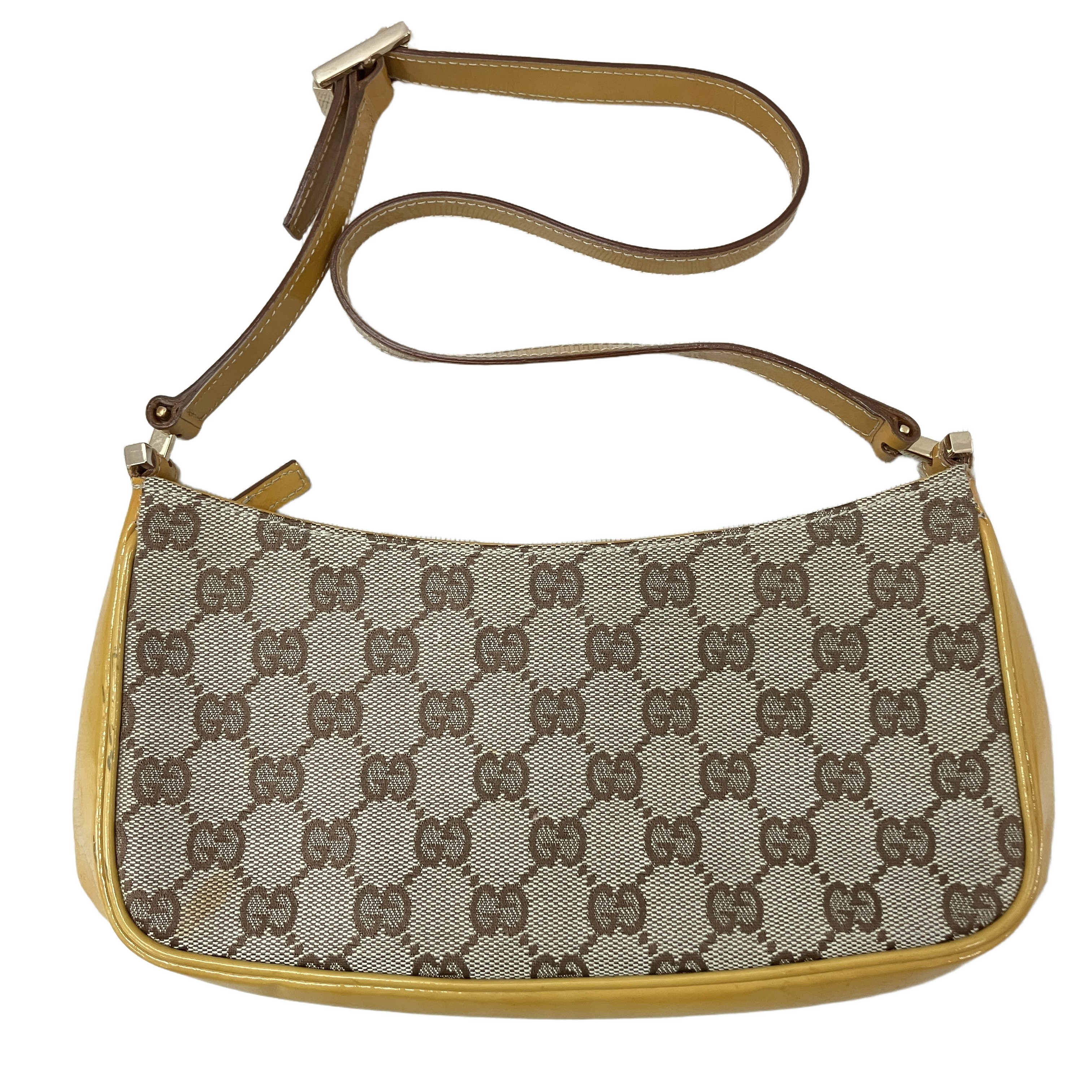 GUCCI 001 4152 2684 ワンショルダーバッグ GGキャンバス×パテントレザー