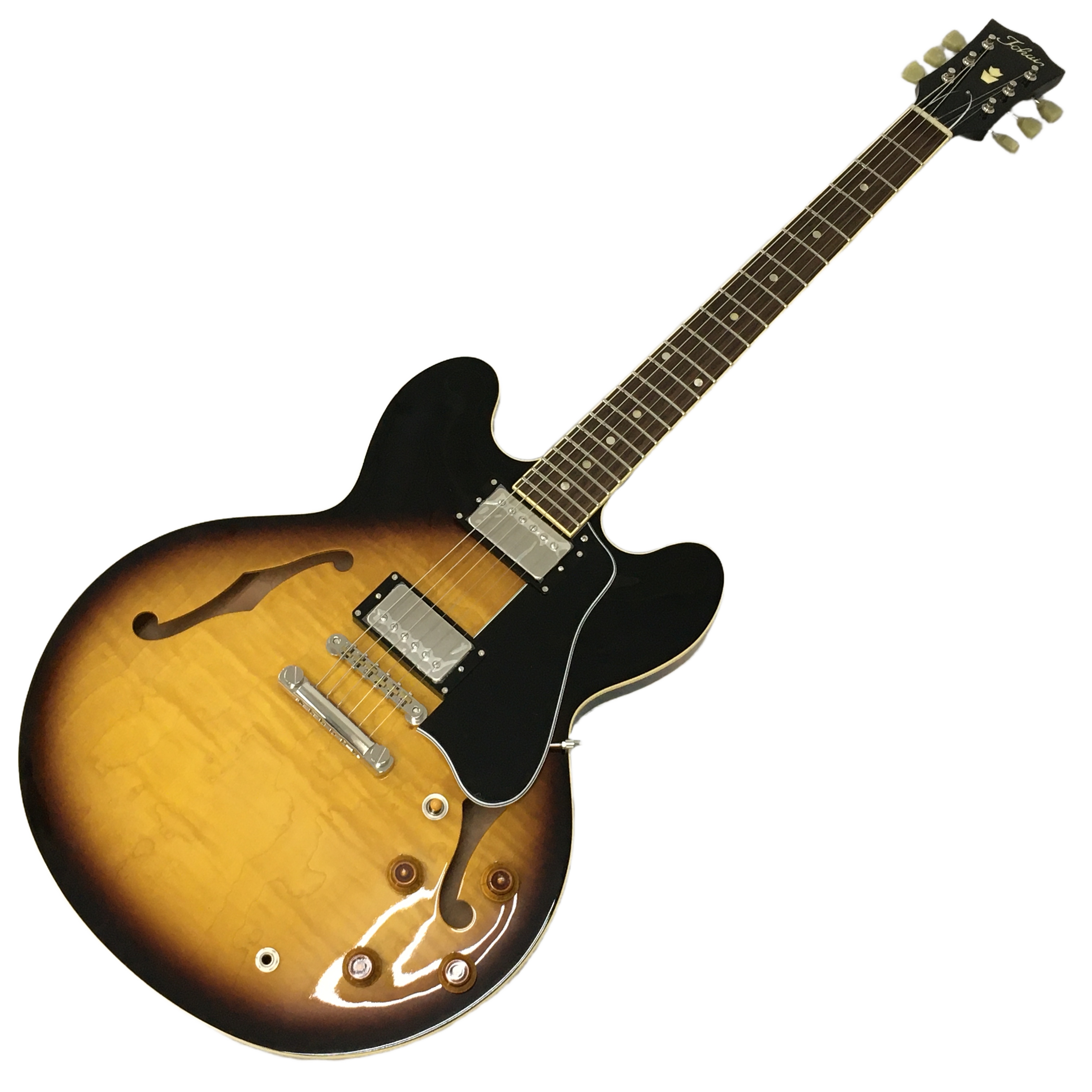 Tokai ES Series (サンバースト / ES-335スタイル):本家を凌駕するほどの極上の精巧さ。職人魂が息づく、王道セミアコの傑作。