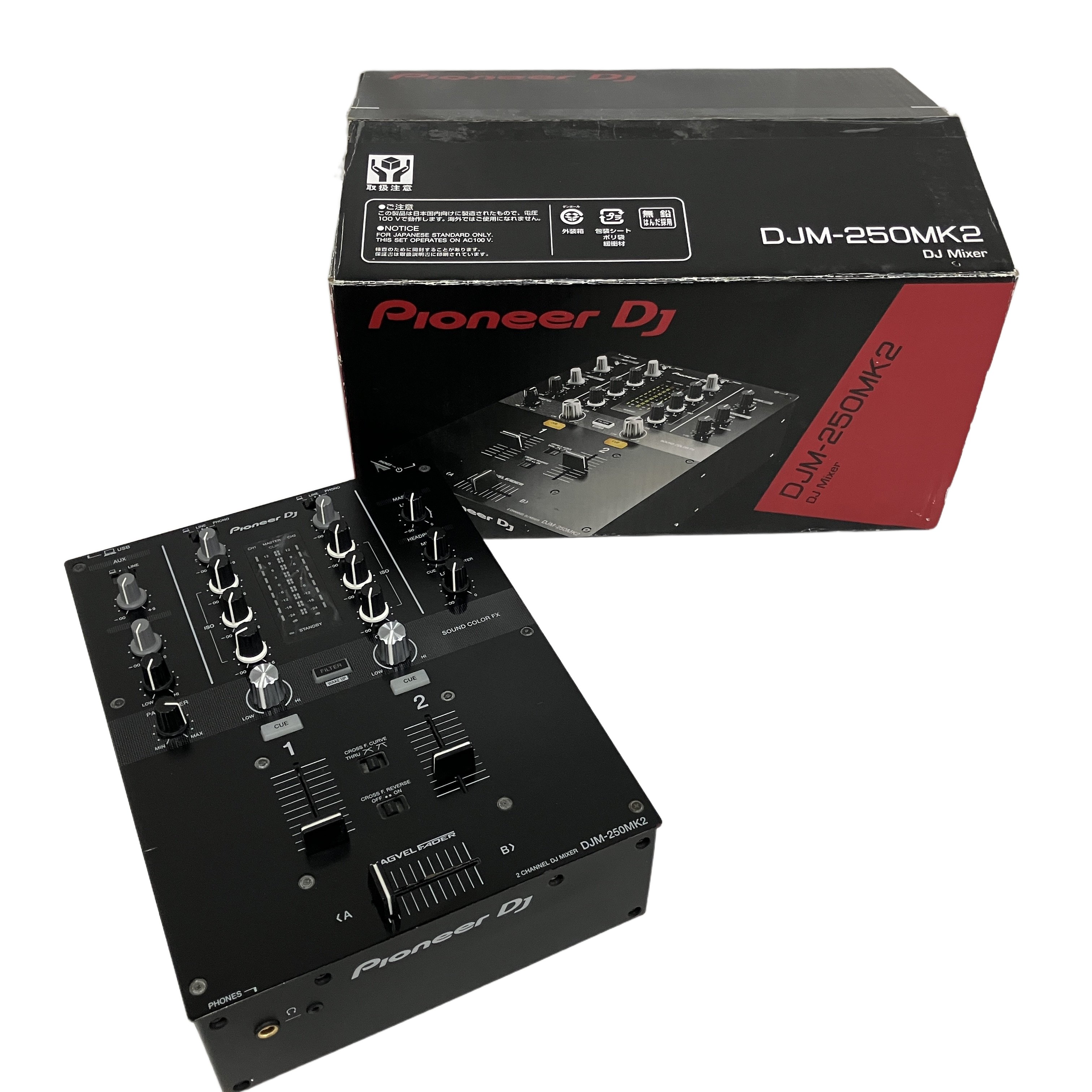 Pioneer DJ パイオニア DJM-250MK2 2021年製 2ch DJミキサー DVS対応 サウンドカード内蔵 音響 楽器機材 中古