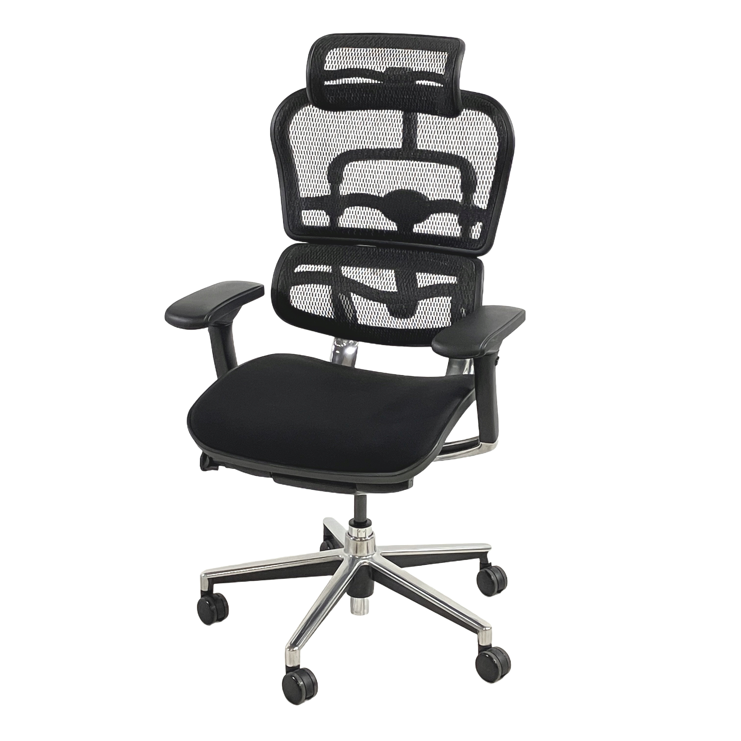 Ergohuman Basic エルゴヒューマン ベーシック デスクチェア メッシュ ブラック ヘッドレスト付き 中古