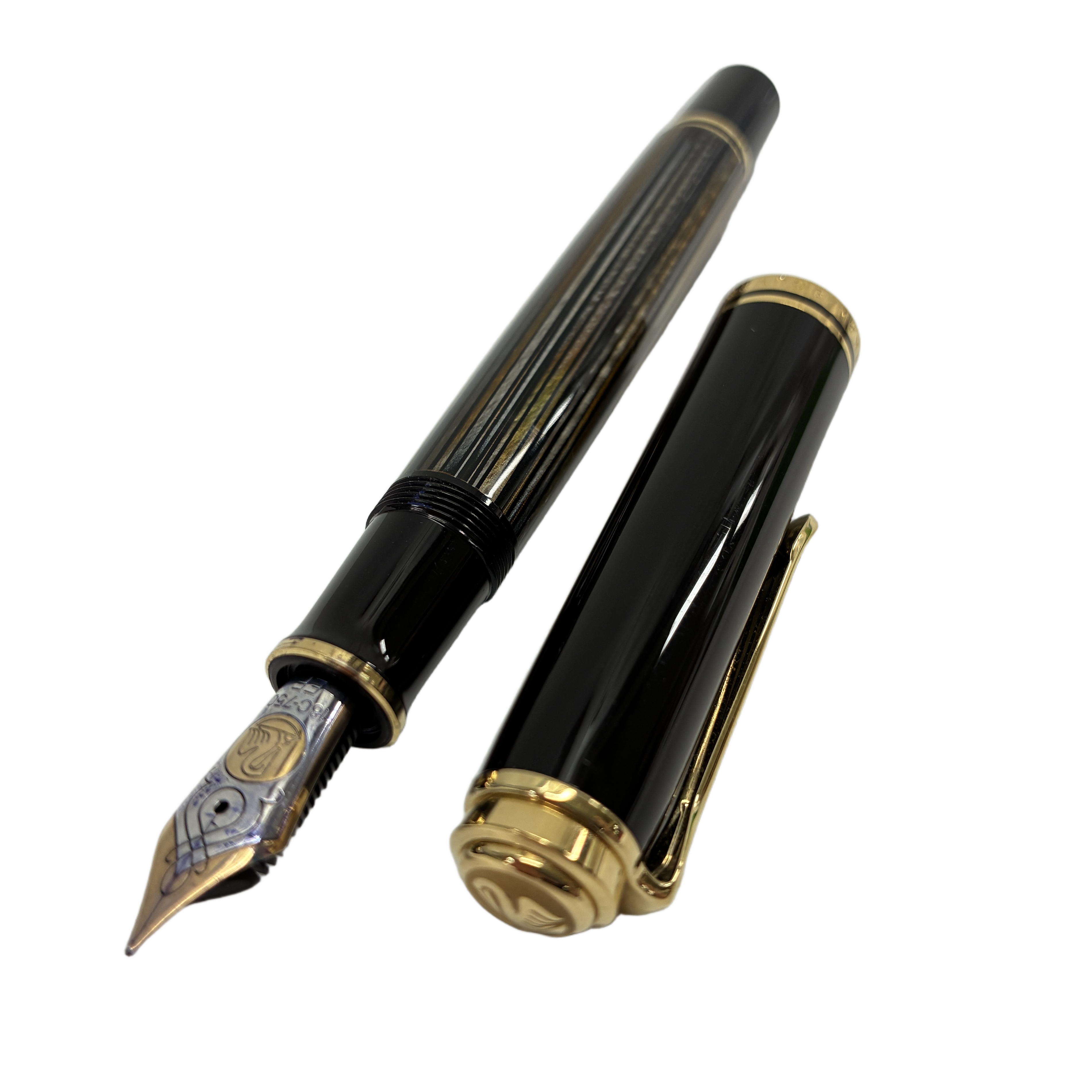 PELIKAN SOUVERAN M800 万年筆 茶縞 18C-750 EF