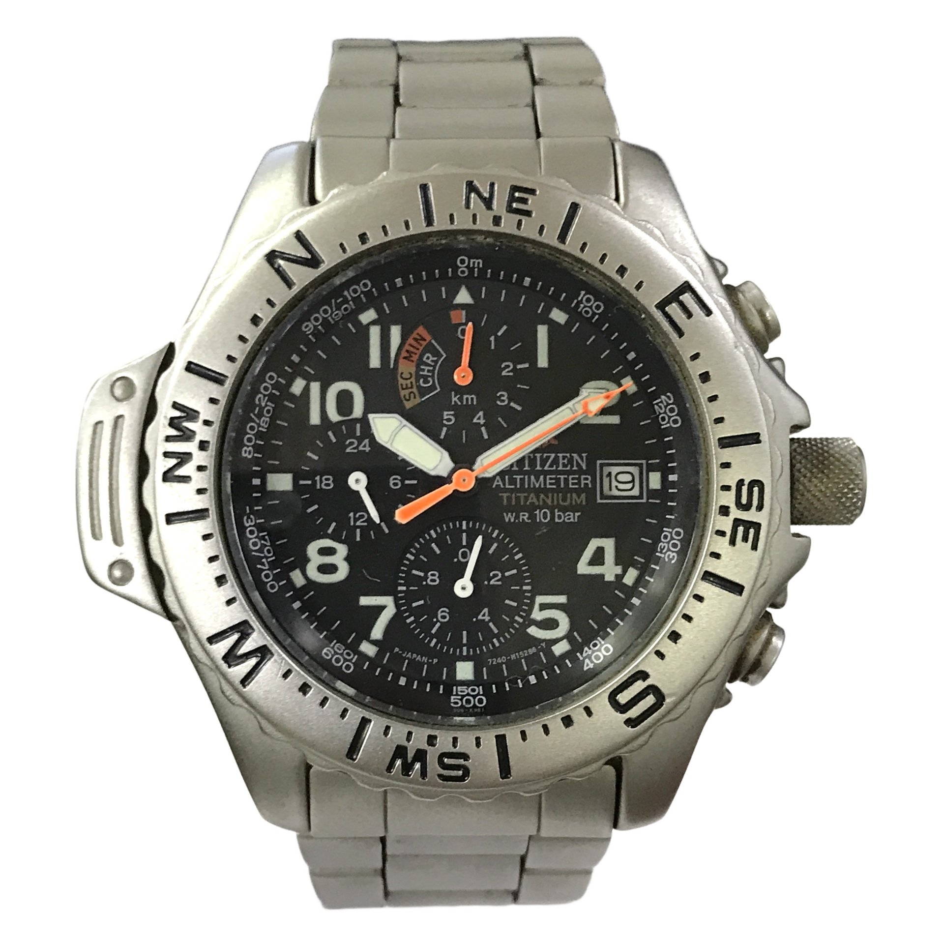 CITIZEN 7240-HO8932 ALTIMETER 腕時計 チタニウム