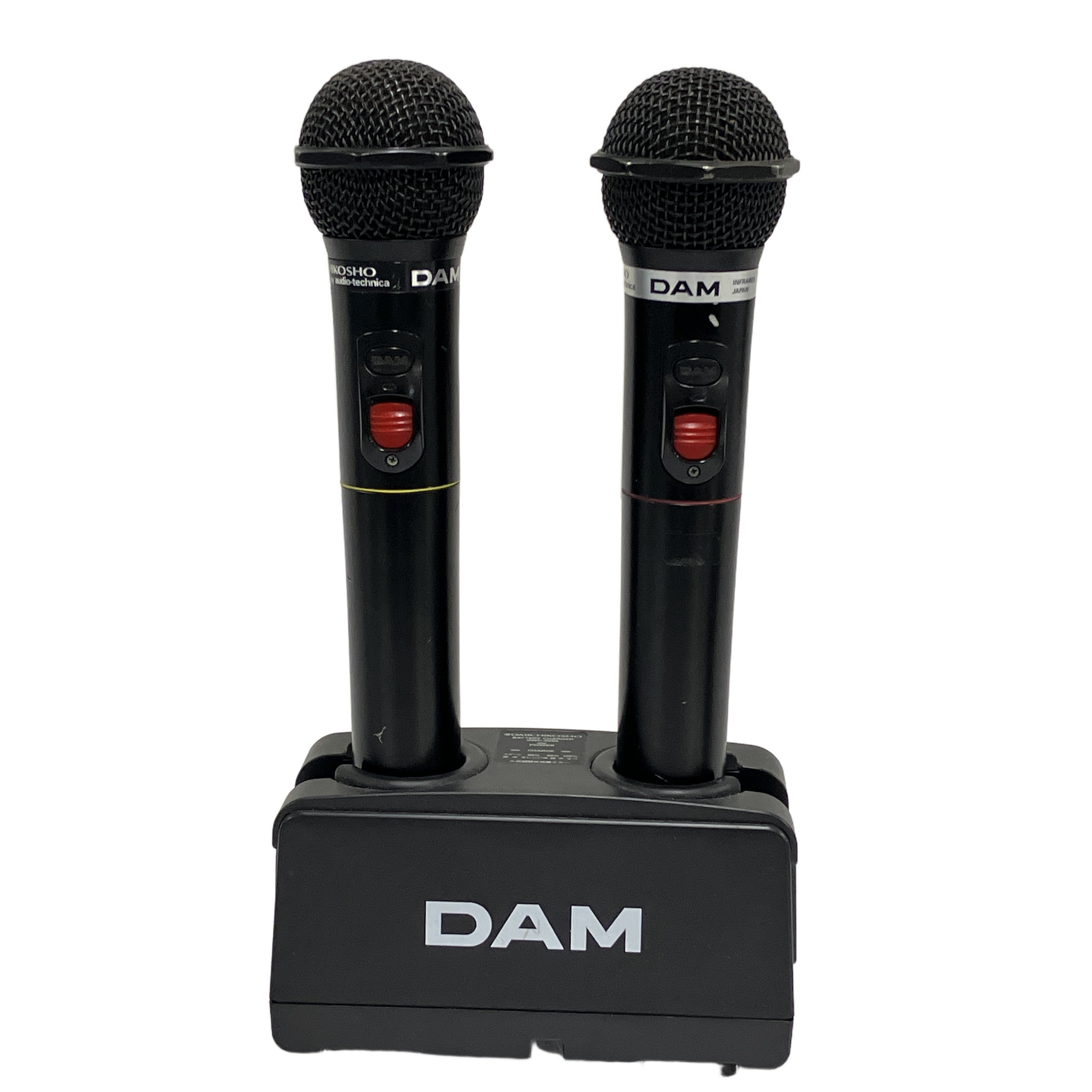 第一興商 DAM WITM-500 WITM-550 カラオケ マイク 赤外線 ワイヤレス 2本セット 充電器付き 音響機材 中古