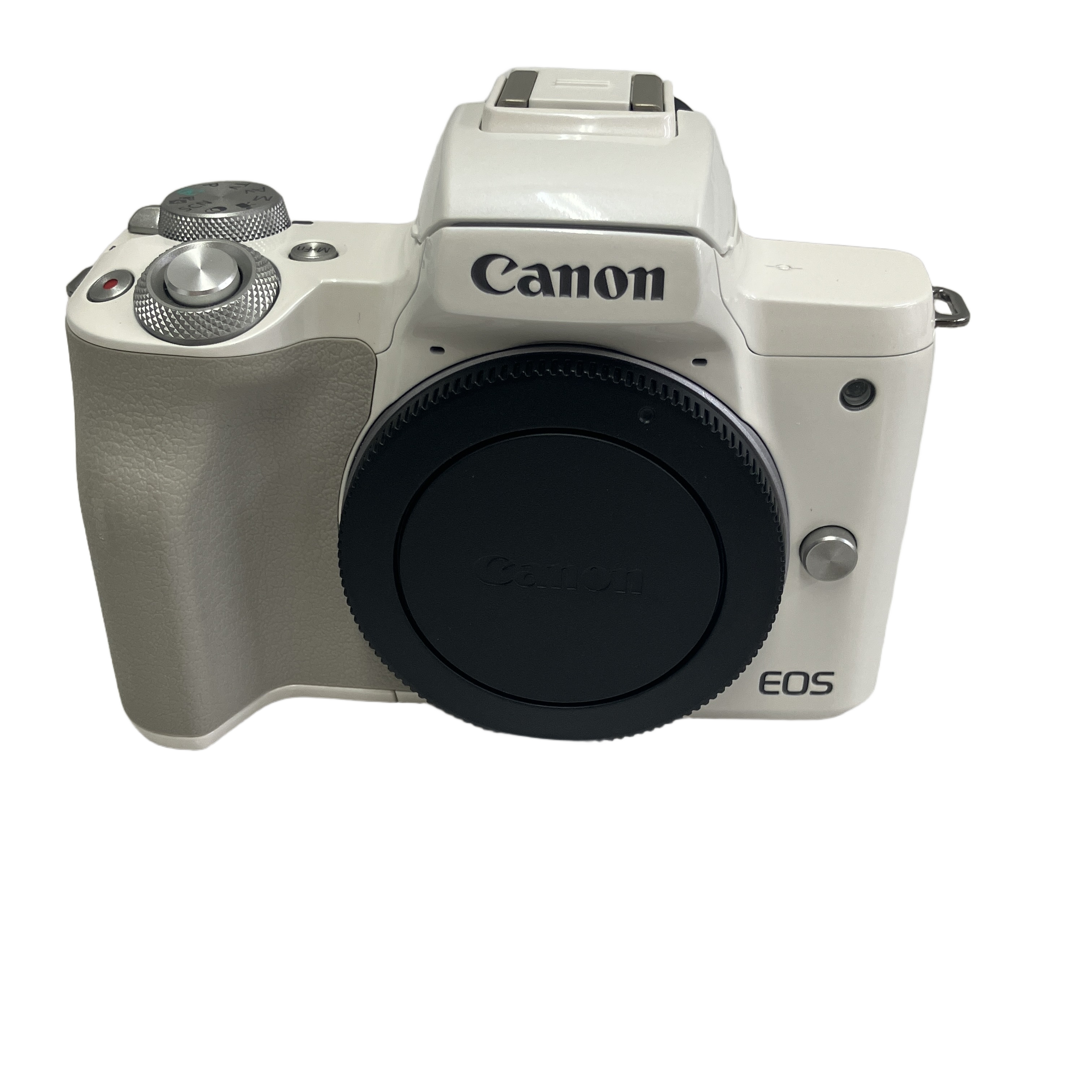 Canon EOS Kiss M EF-M 22mm F2 15-45mm F3.5-6.3 ダブルレンズキット ホワイト キヤノン ミラーレス一眼カメラ 中古