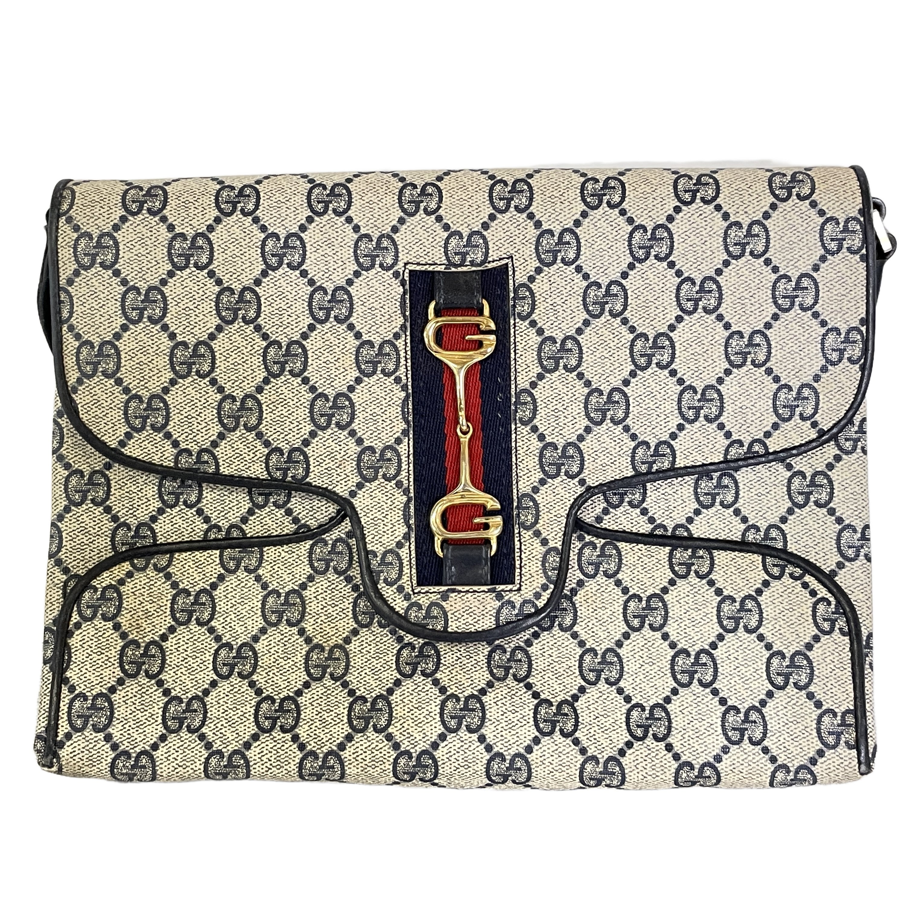 GUCCI GGスプリーム ホースビット ショルダーバッグ