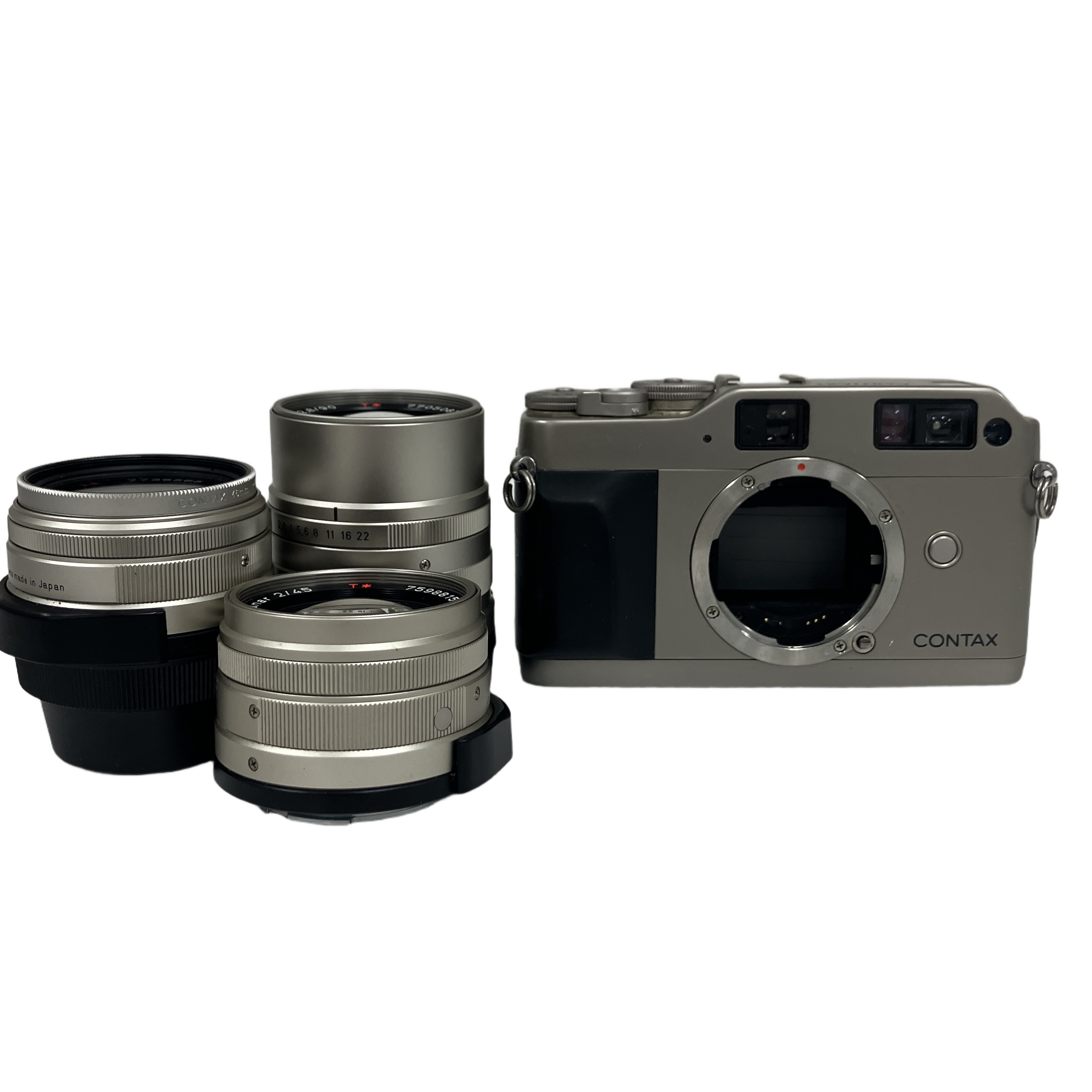 CONTAX G1 CarlZeiss Biogon 28mm F2.8 Planar 45mm F2 Sonnar 90mm F2.8 T* フィルムカメラ セット 中古