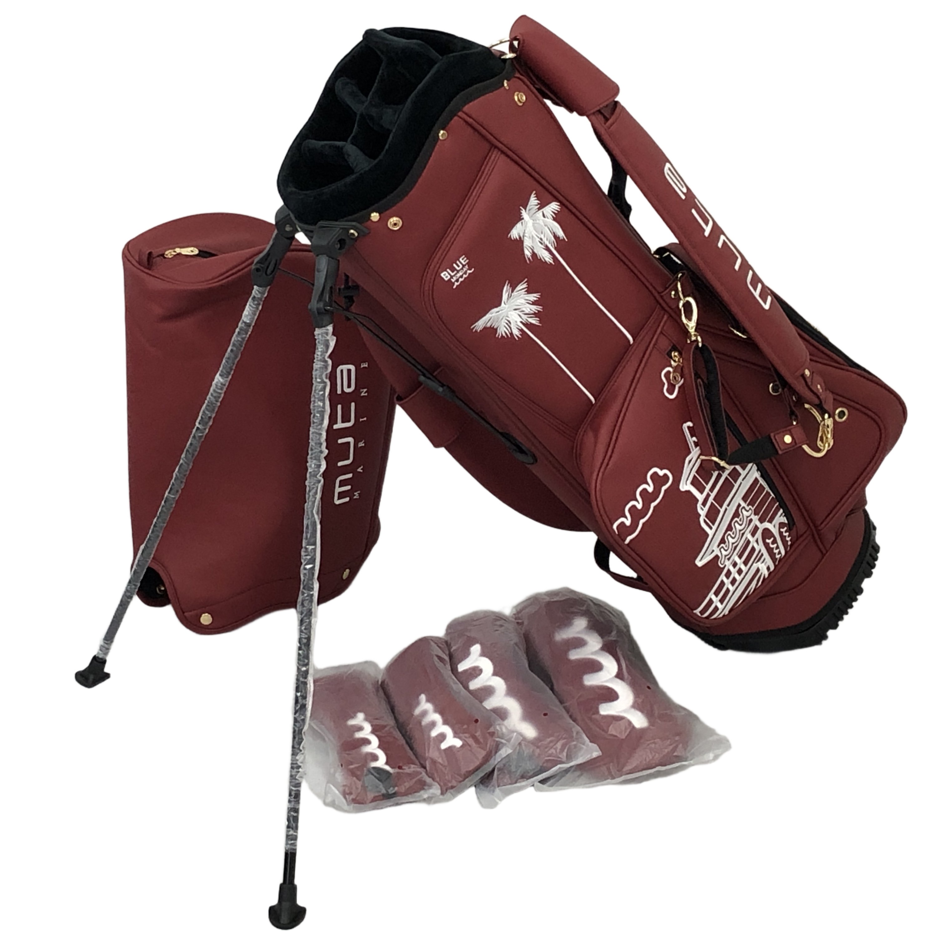 ★muta MARINE GOLF MMSG-749070-RD 8.5インチ コンティニュア エシカルレザー スタンド式キャディバッグ 未使用品★