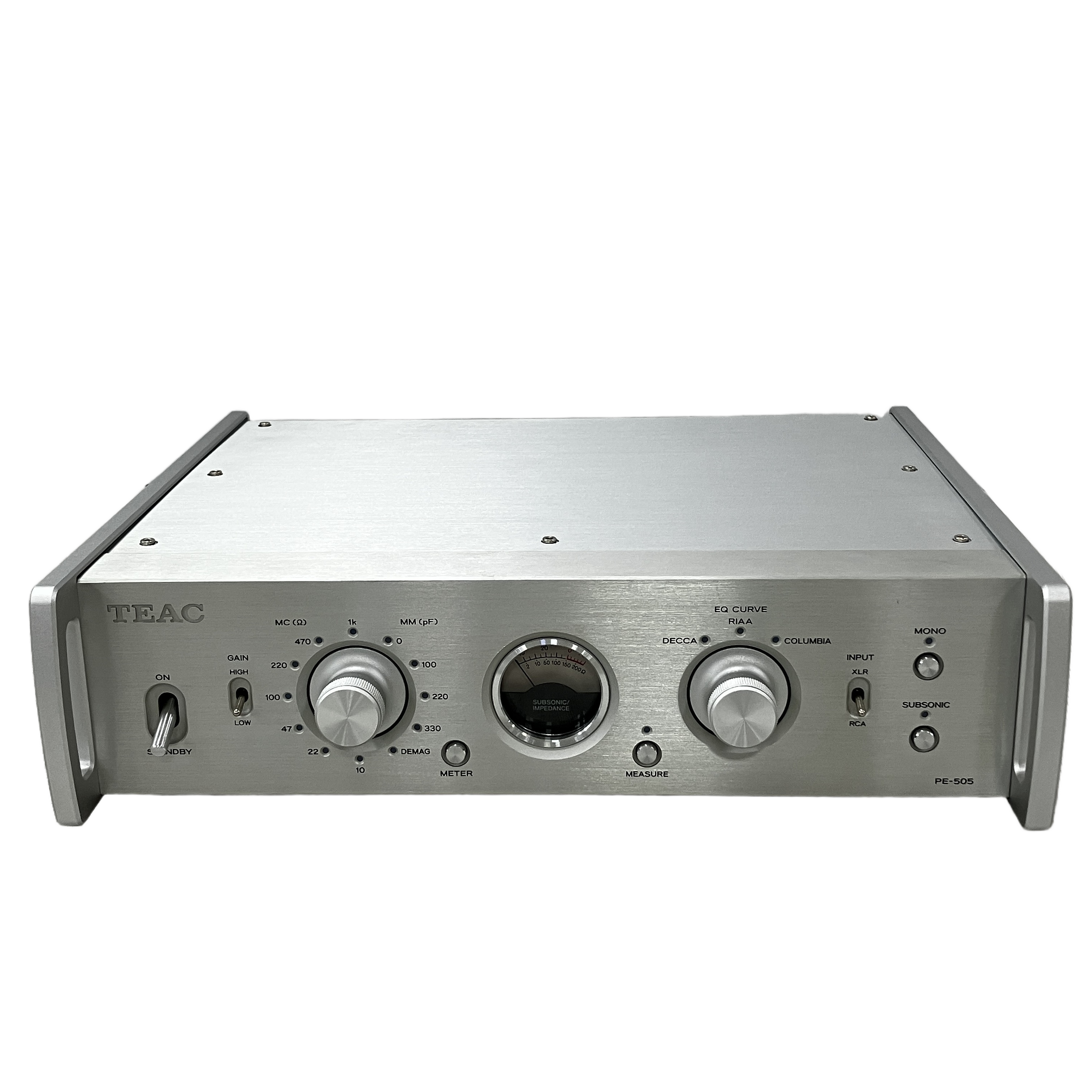 ★TEAC PE-505 フォノイコライザーアンプ シルバー 中古良好レコードの真価を引き出すフルバランス設計★