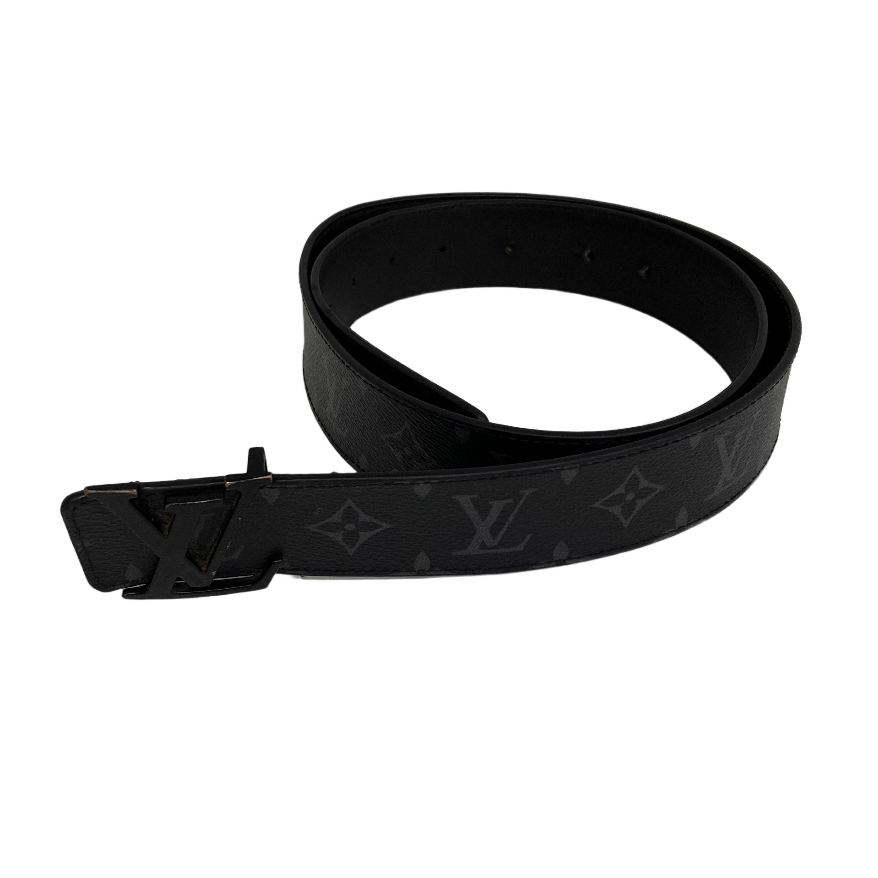 LOUIS VUITTON ルイヴィトン M0449 サンチュール・LVイニシャル モノグラム・エクリプス 100/40 ベルト 中古