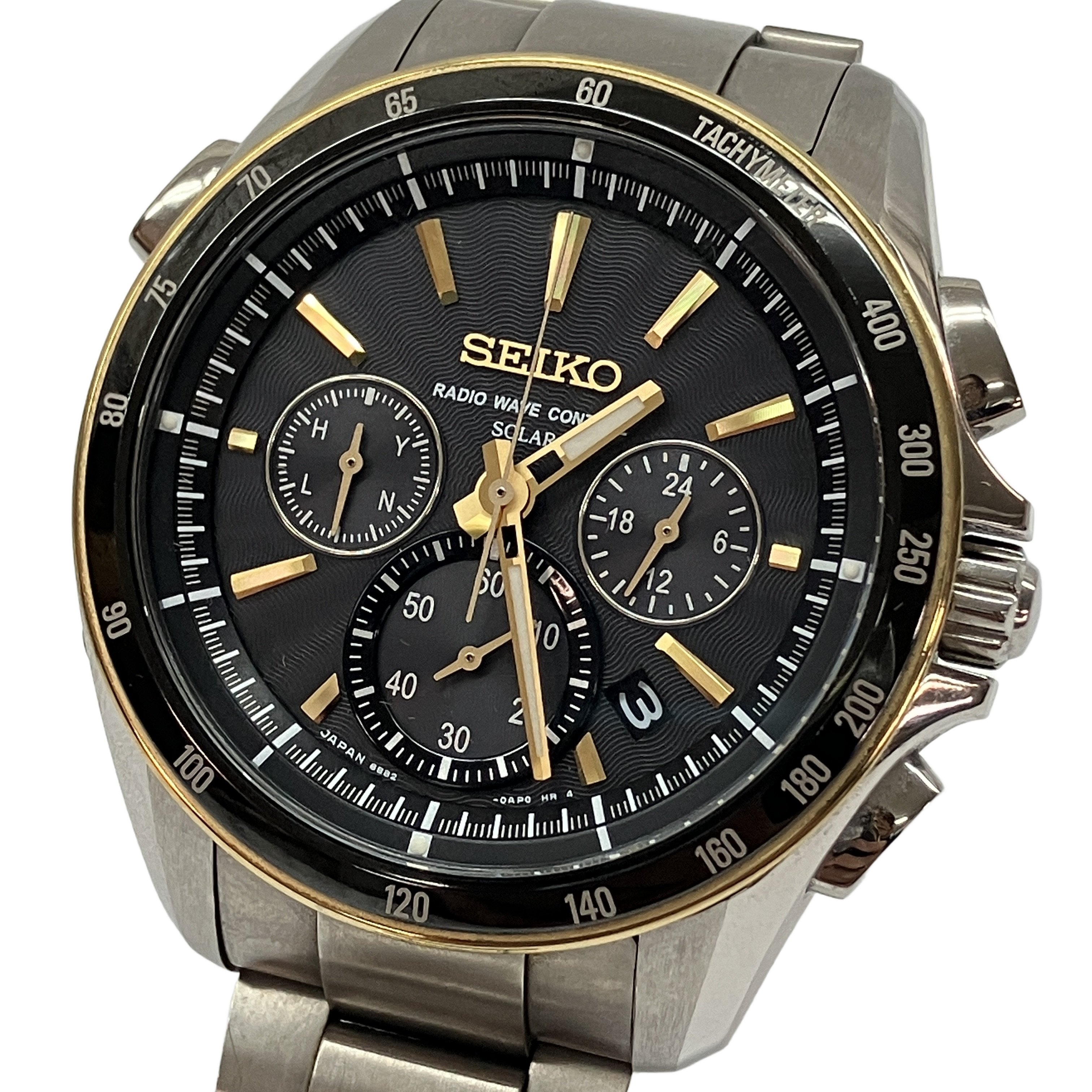 SEIKO ブライツ クロノグラフ 8B82-0AP0 ソーラー電波時計 中古