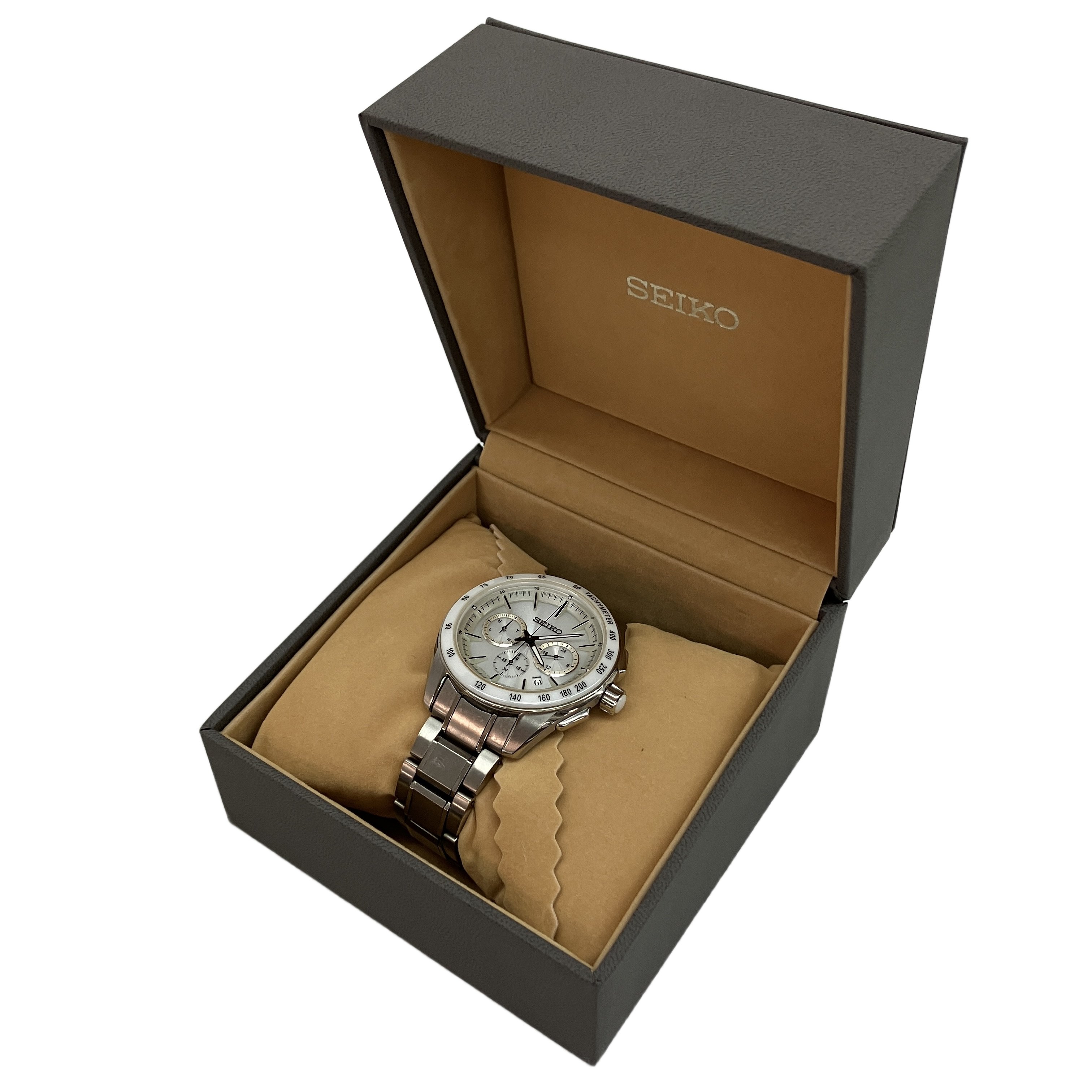 SEIKO SAGA164 8B82-0AP0 ソーラー電波時計 メンズ 腕時計 中古