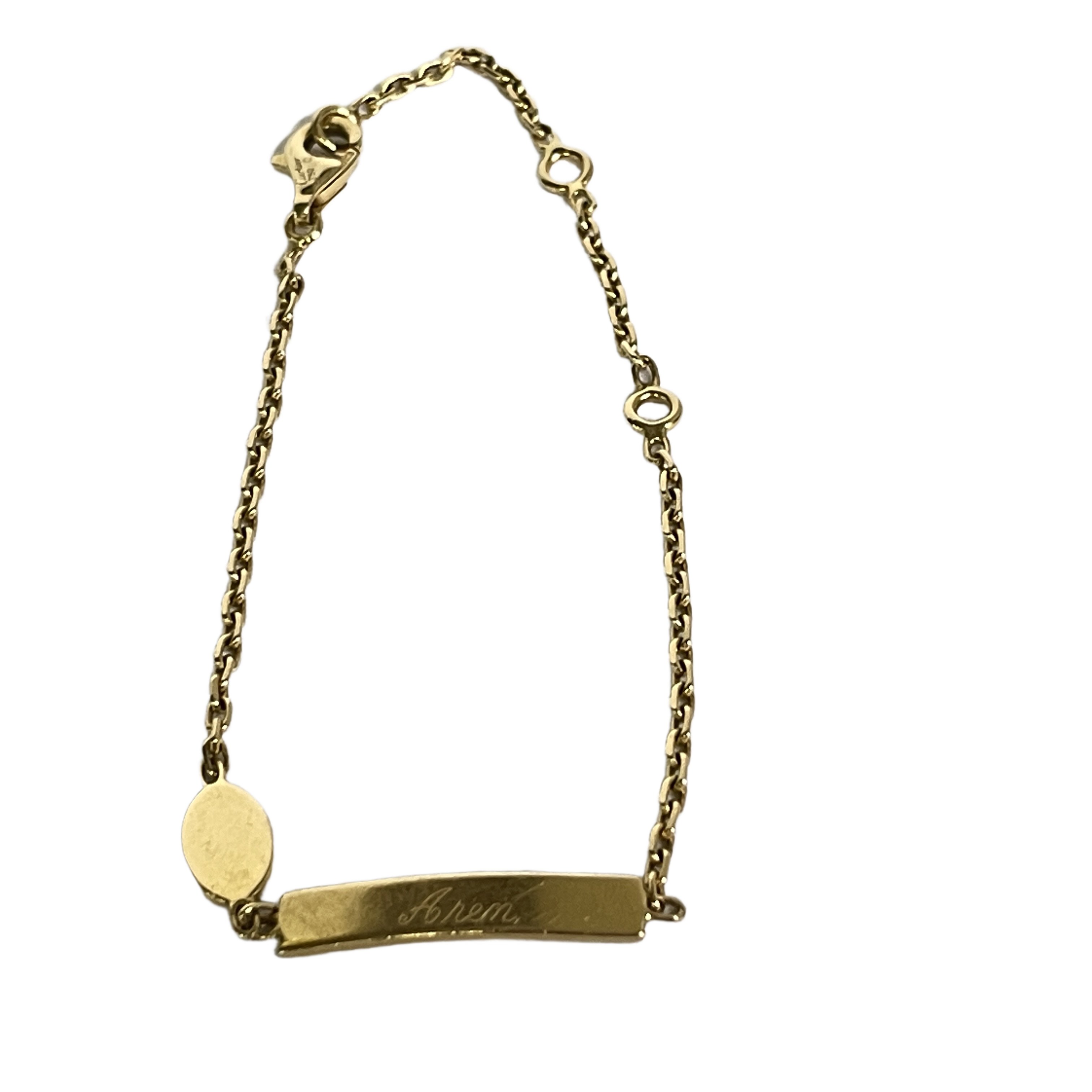 Cartier カルティエ ID プレート ブレスレット K18 3.6g 石なし レディース 中古