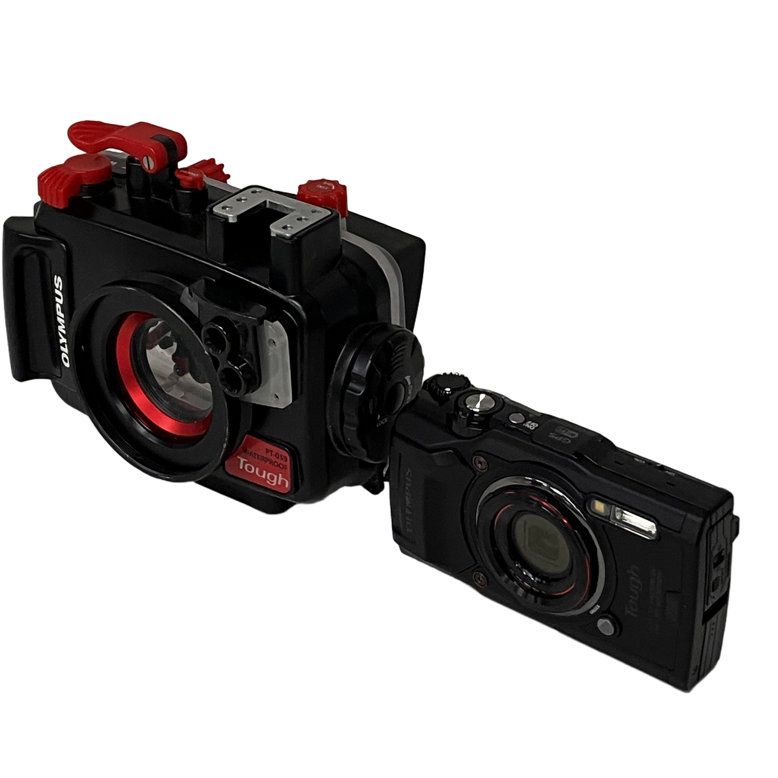 OLYMPUS Tough TG-6 / 水中ハウジング PT-059 / FIX SystemFrame PT01 セット コンパクトデジタルカメラ デジカメ 防水プロテクター フレームセット オリンパス カメラ アクセサリー 中古