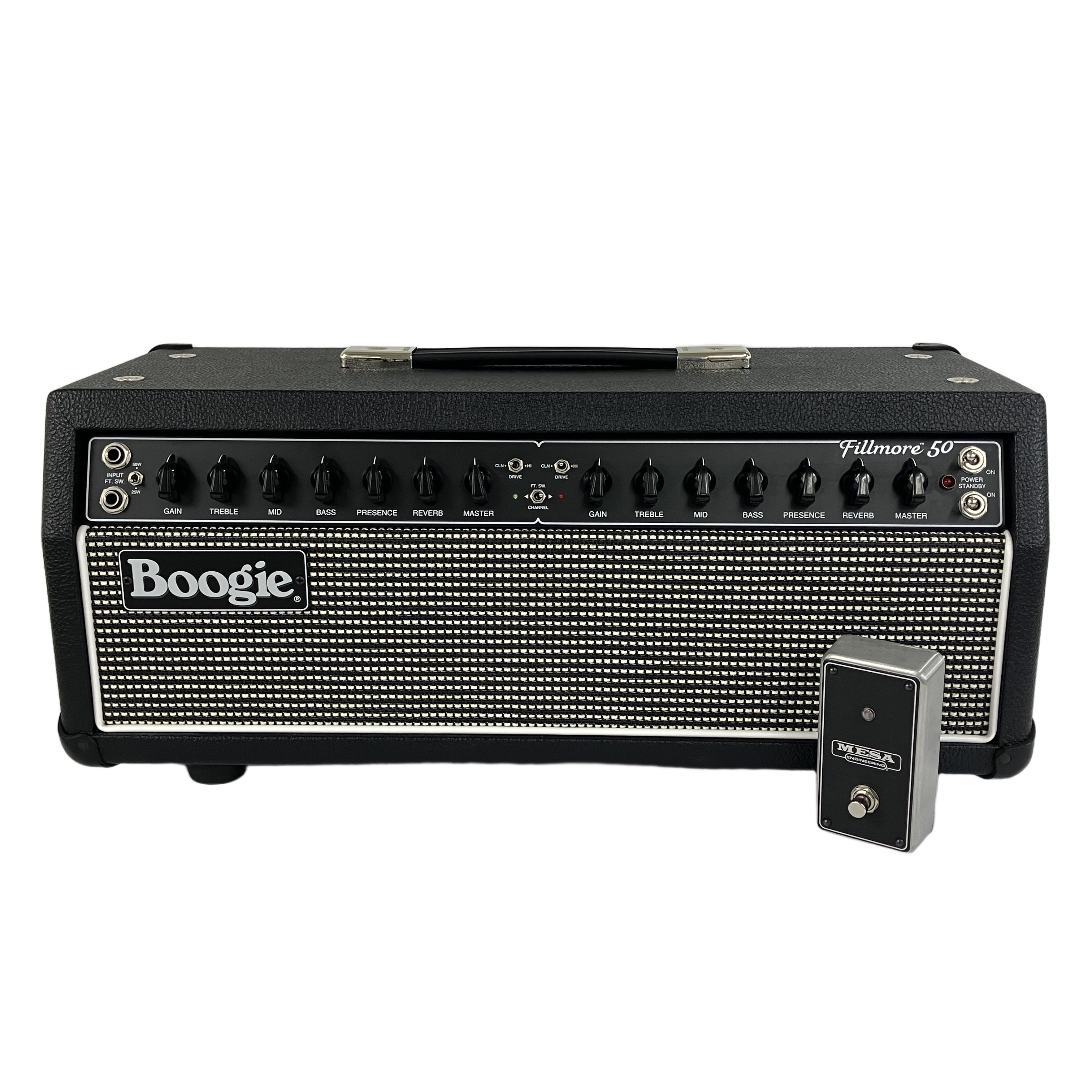 Mesa Boogie Fillmore 50 Head(6L6パワー管 / 2チャンネル・3モード / 50W・25W出力切替 / 国内正規100V仕様 / フットスイッチ・マニュアル付属 / アンプヘッド 中古):ブギーの起源、極上のヴィンテージ・アメリカン・トーン。洗練されたピュア・サウンドを奏でる最高峰チューブ・アンプヘッド