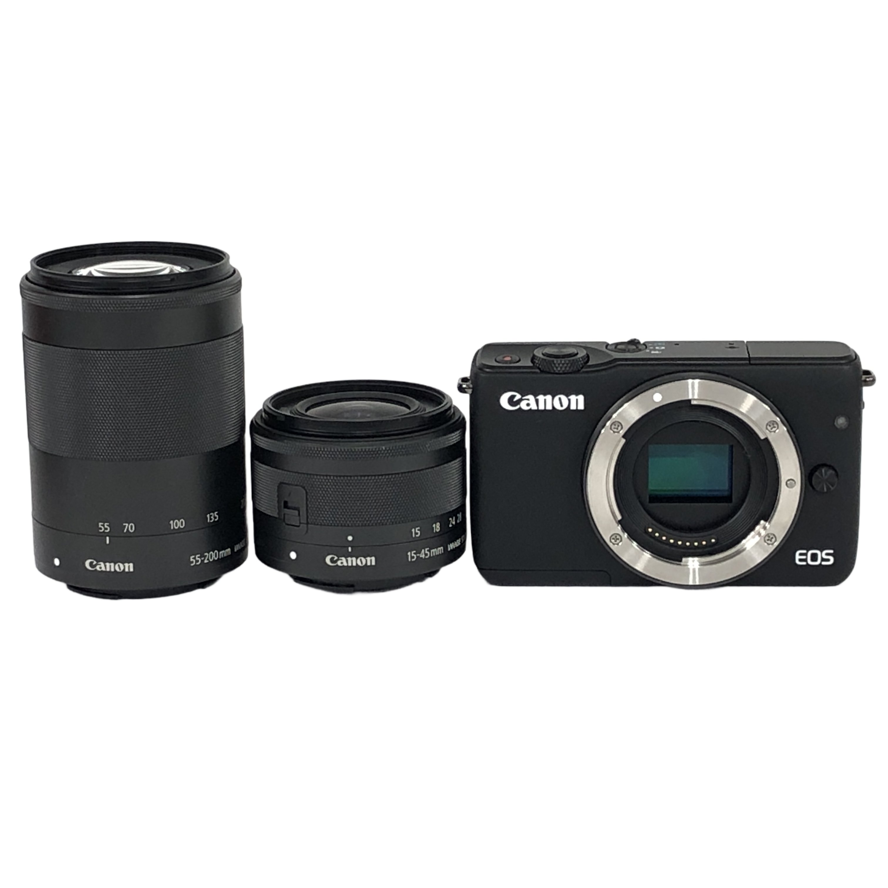 CANON EOS M10 EF-M 15-45mm 55-200mm ダブルズームキット ミラーレス一眼 カメラ 撮影機器 中古