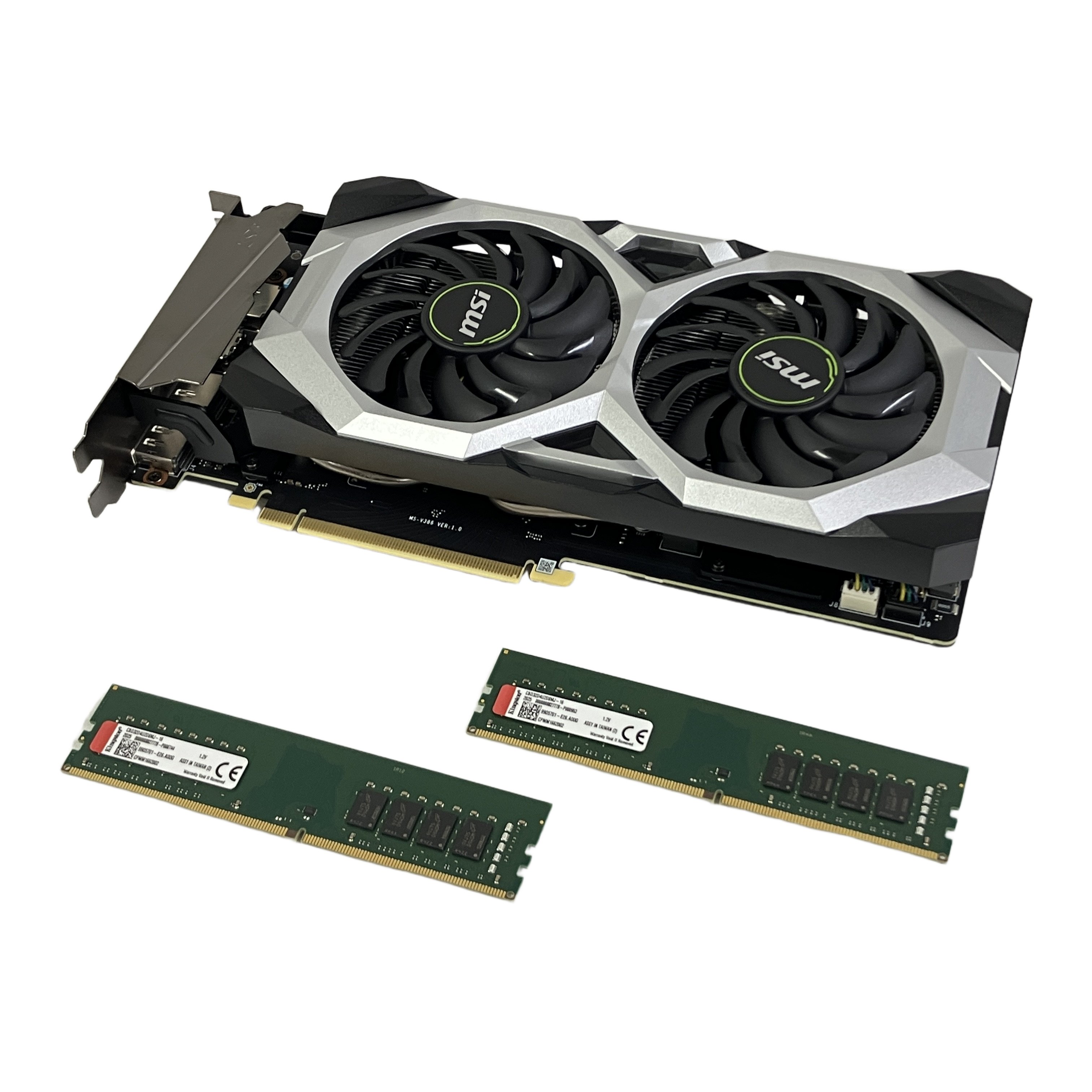 メモリ Kingston 16GB ×2枚 グラフィックボード msi GeForce RTX 2070 SUPER セット PC パーツ 周辺 機器 中古