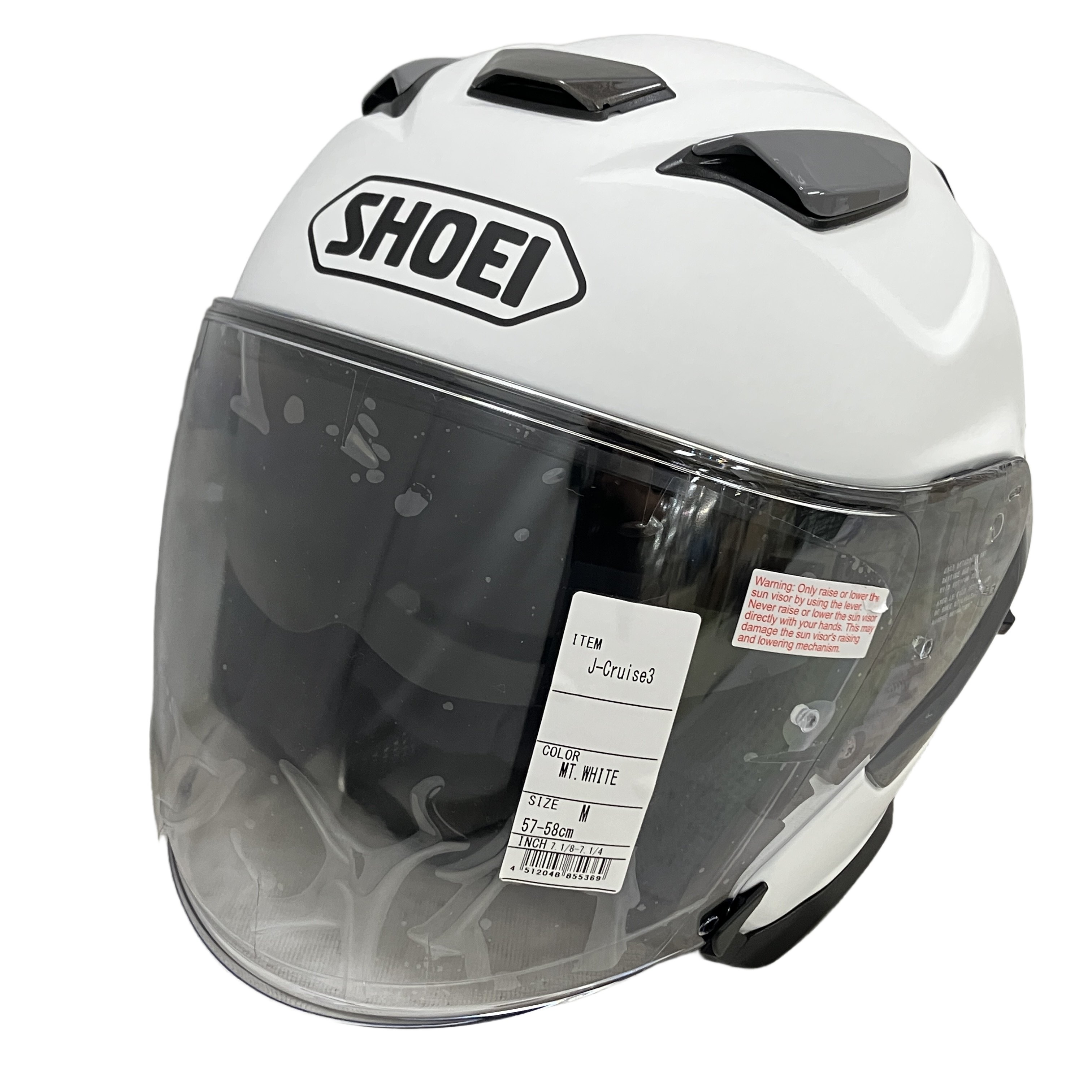 SHOEI J-Cruise3 ジェイ-クルーズ3 ルミナスホワイト 57-58cm M サイズ ジェット ヘルメット バイク用品 中古 美品