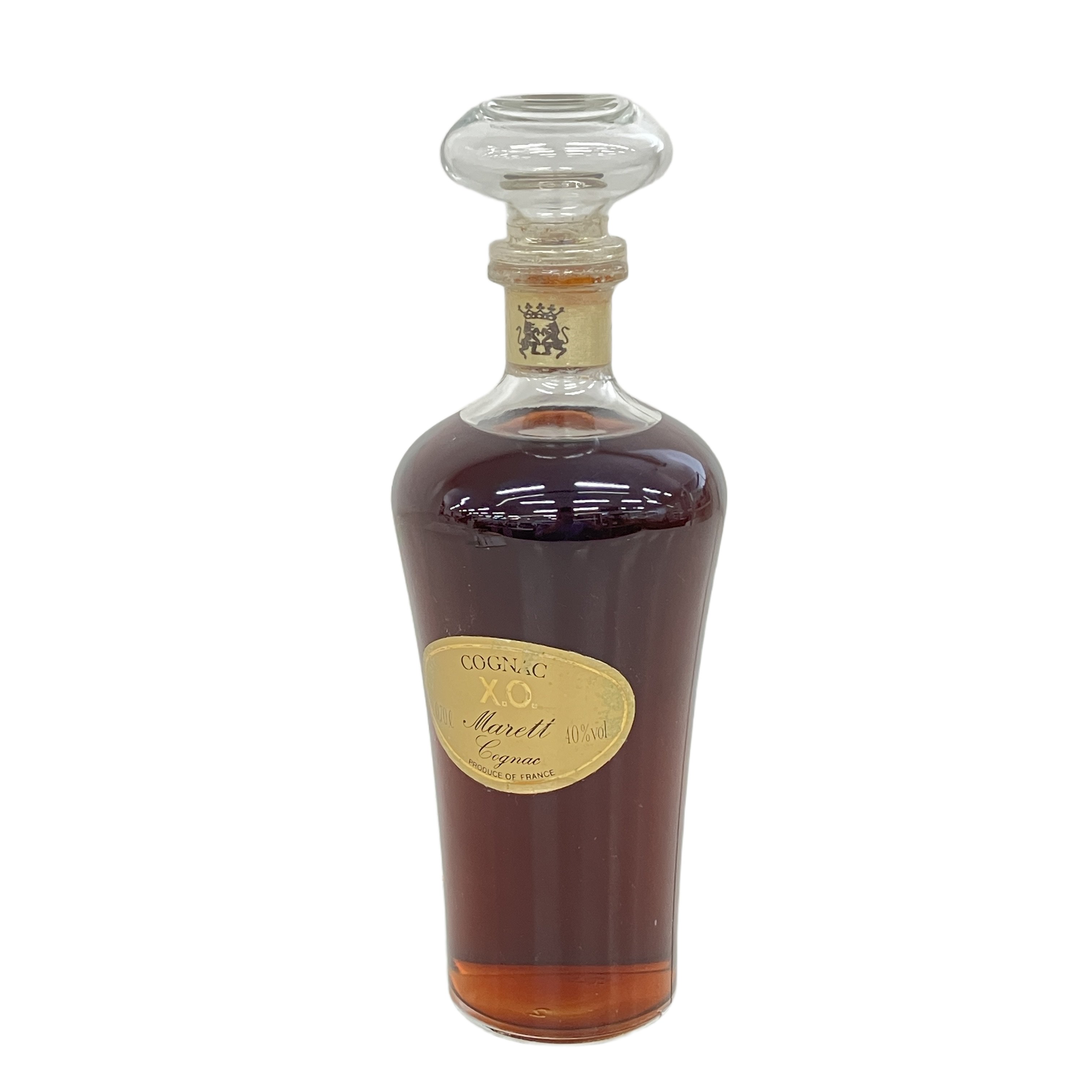 繊細なボトルの古酒「マレット(Marett) XO コニャック デキャンタ