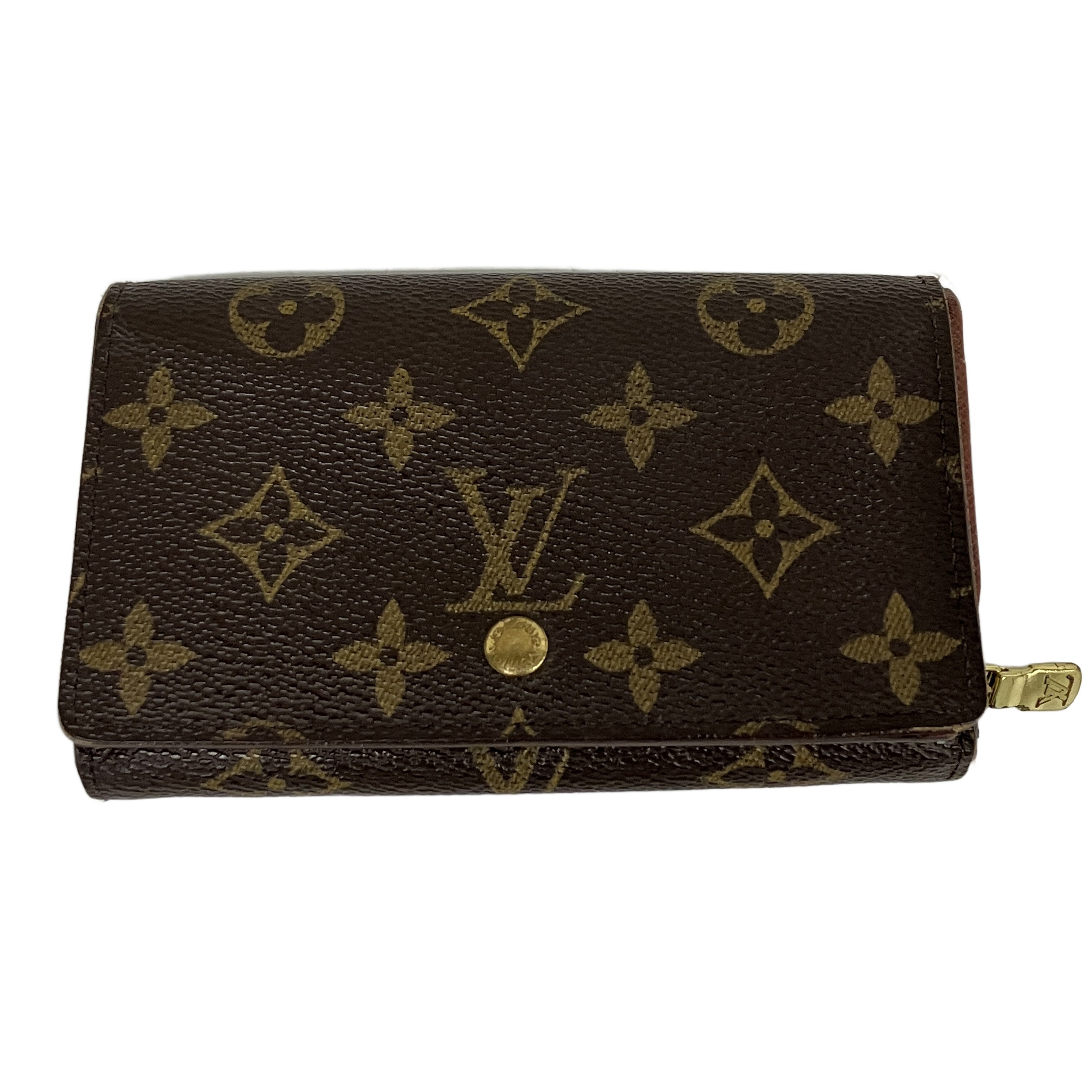 ルイヴィトン LOUIS VUITTON 2つ折り財布 ポルトモネビエトレゾール レザー 中古