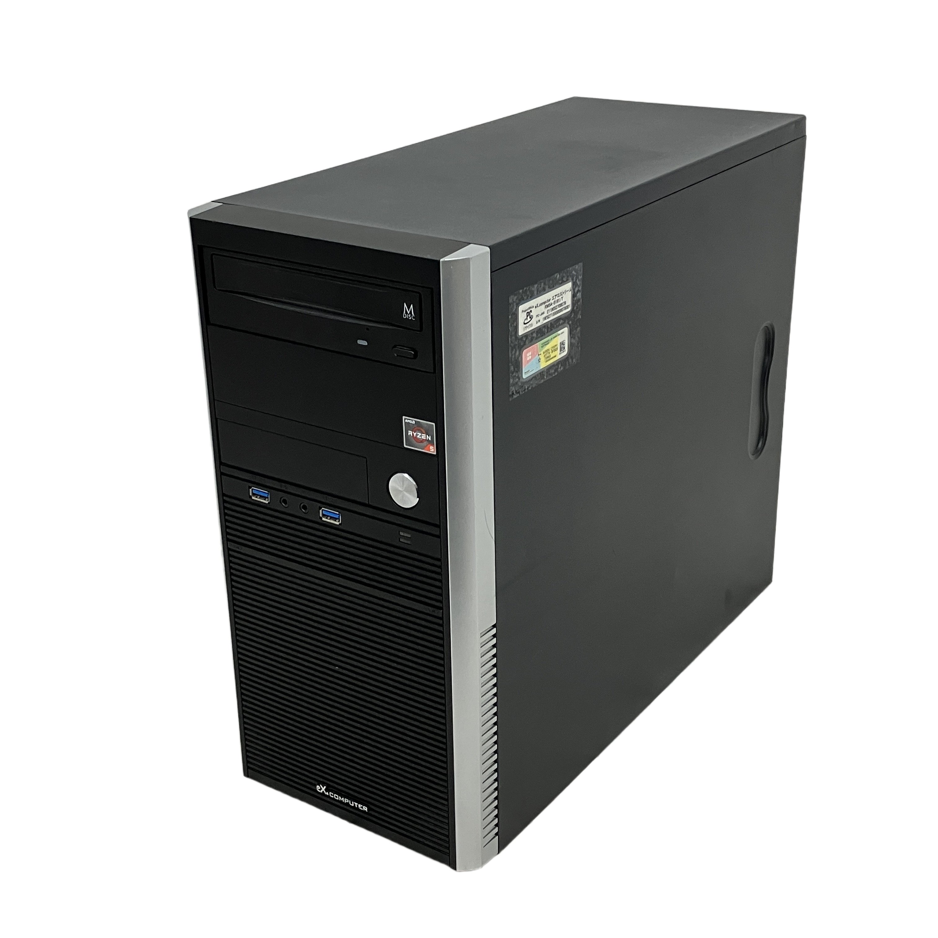 TSUKUMO ex.Computer RM5A-B181/T デスクトップ パソコン Ryzen 7 2700X 16GB SSD 500GB GTX 1070 win11 中古