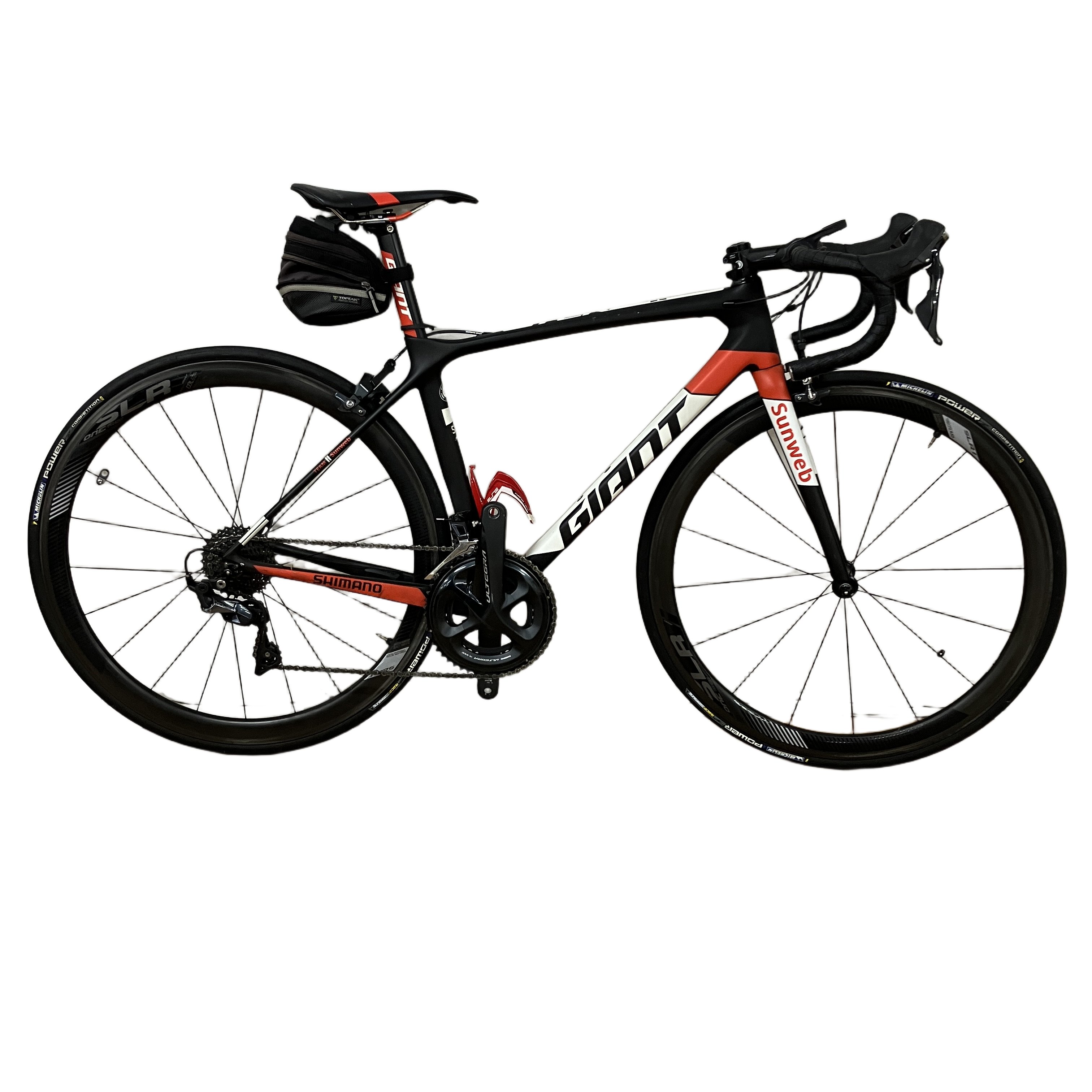 GIANT TCR ADVANCED PRO TEAM SUNWEBカラー(Sサイズ / 2018年モデル / SHIMANO ULTEGRA R8000系 11S / GIANT SLR 1 カーボンホイールシステム搭載 / ロードバイク 中古):世界最高峰のステージを駆けたチームモデル。トータル・レースバイク「TCR」の軽さと高剛性を凝縮した、至高のリアルレーサー。