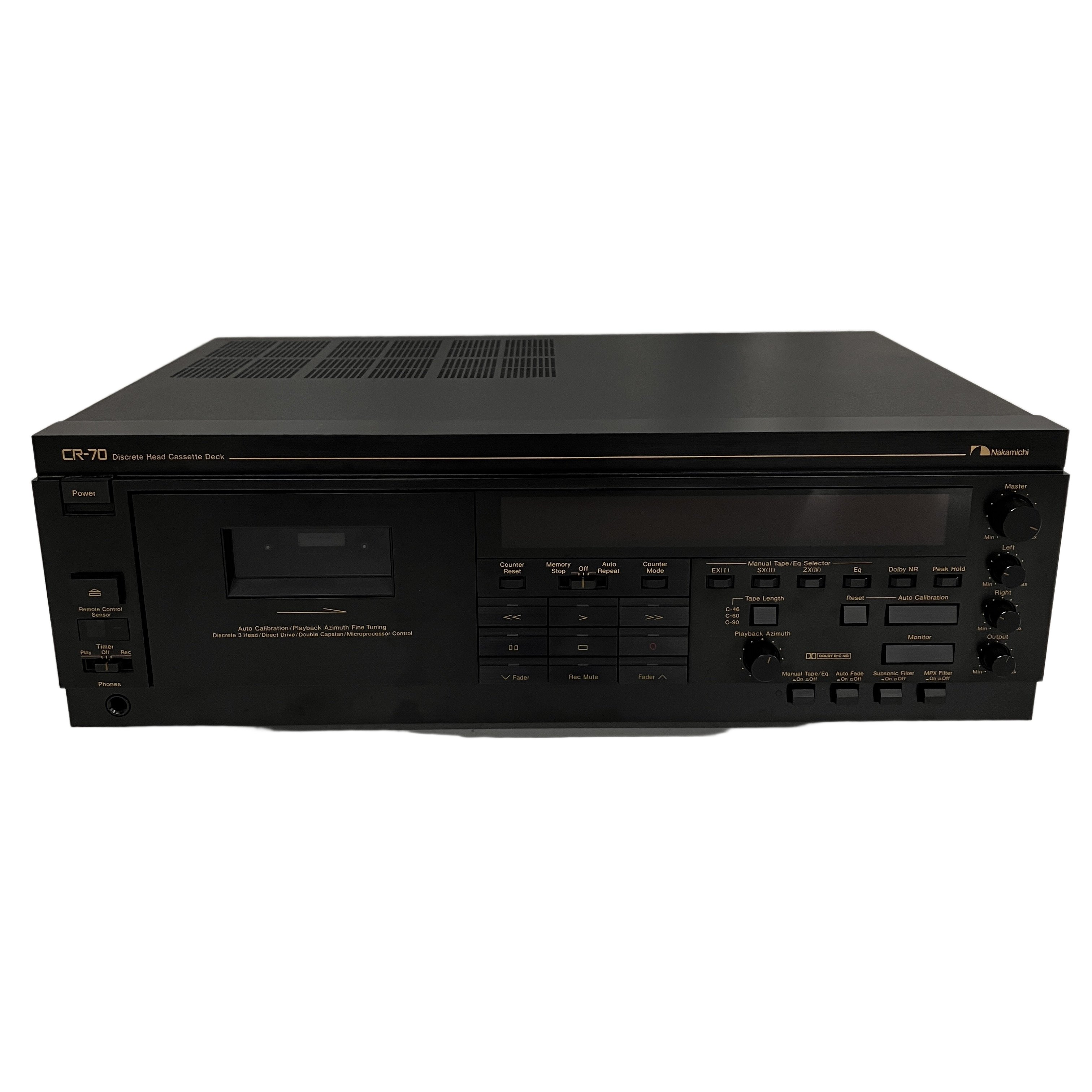 Nakamichi CR-70 高級3ヘッドカセットデッキ(シリアル:A130 12056 / 日本製 / 音声再生不可のジャンク品):アナログオーディオ黄金期の絶対王者。至高のテクノロジーを宿した、修理ベース・部品取りに最適な希少フラッグシップ機。