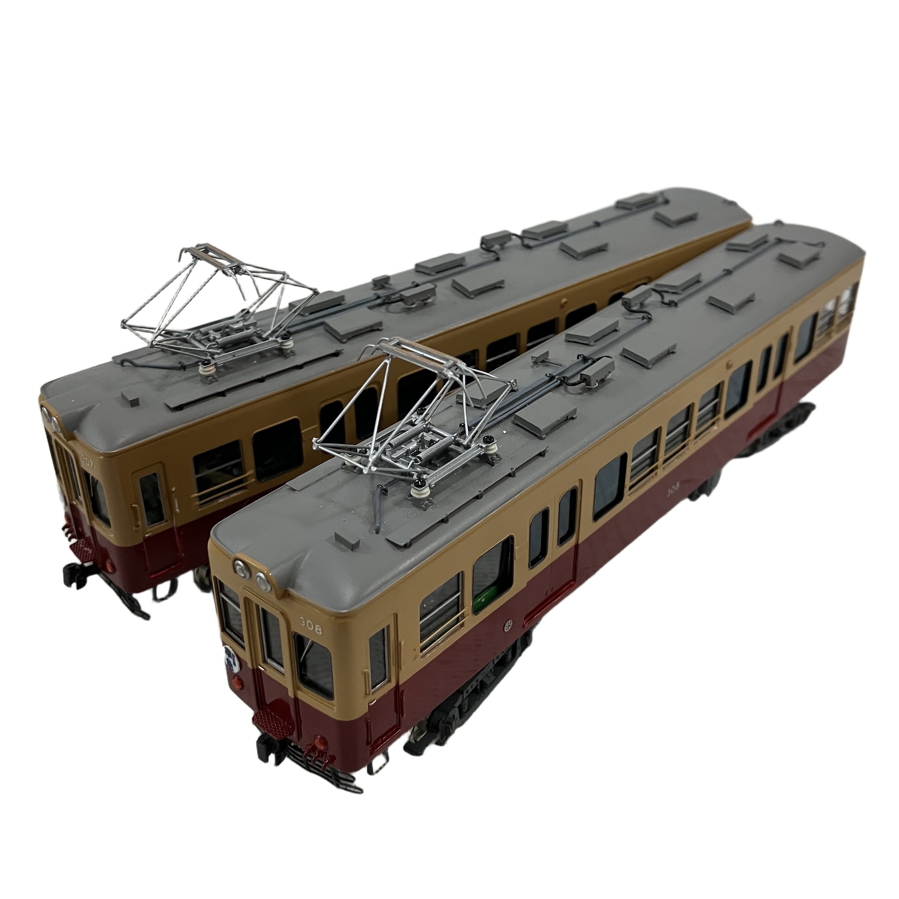 ホビーメイトオカ 京阪 京津線 307 308 2点セット 完成車 HOゲージ 鉄道模型 中古 訳あり
