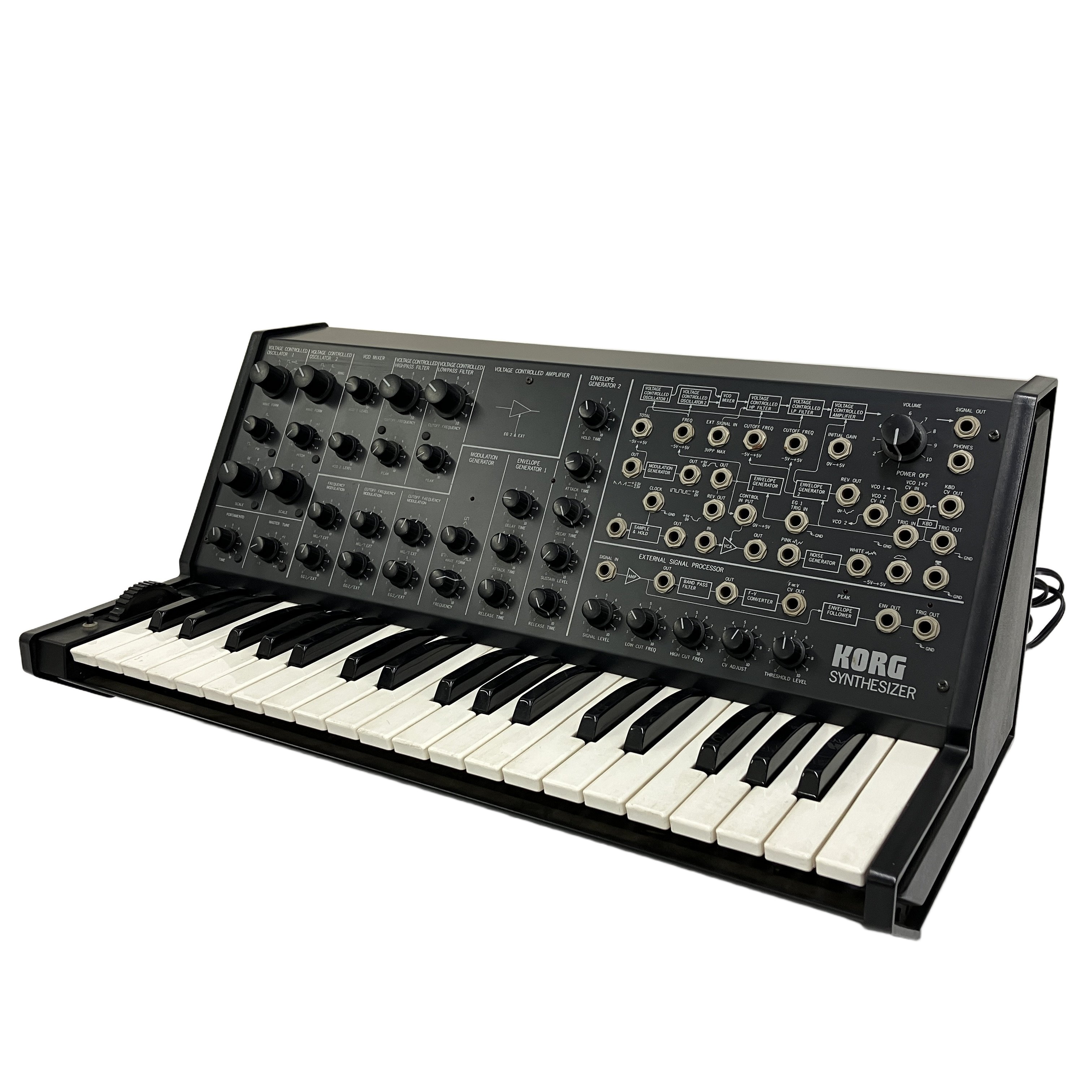 KORG MS-20(37鍵 アナログ・モノフォニック・シンセサイザー / セミモジュラー設計 / ヴィンテージ・シンセ):アナログシンセ史に輝く不朽の金字塔。アシッド、テクノ、ノイズの魂を揺さぶる、野生的なフィルターサウンドとパッチングの無限世界。