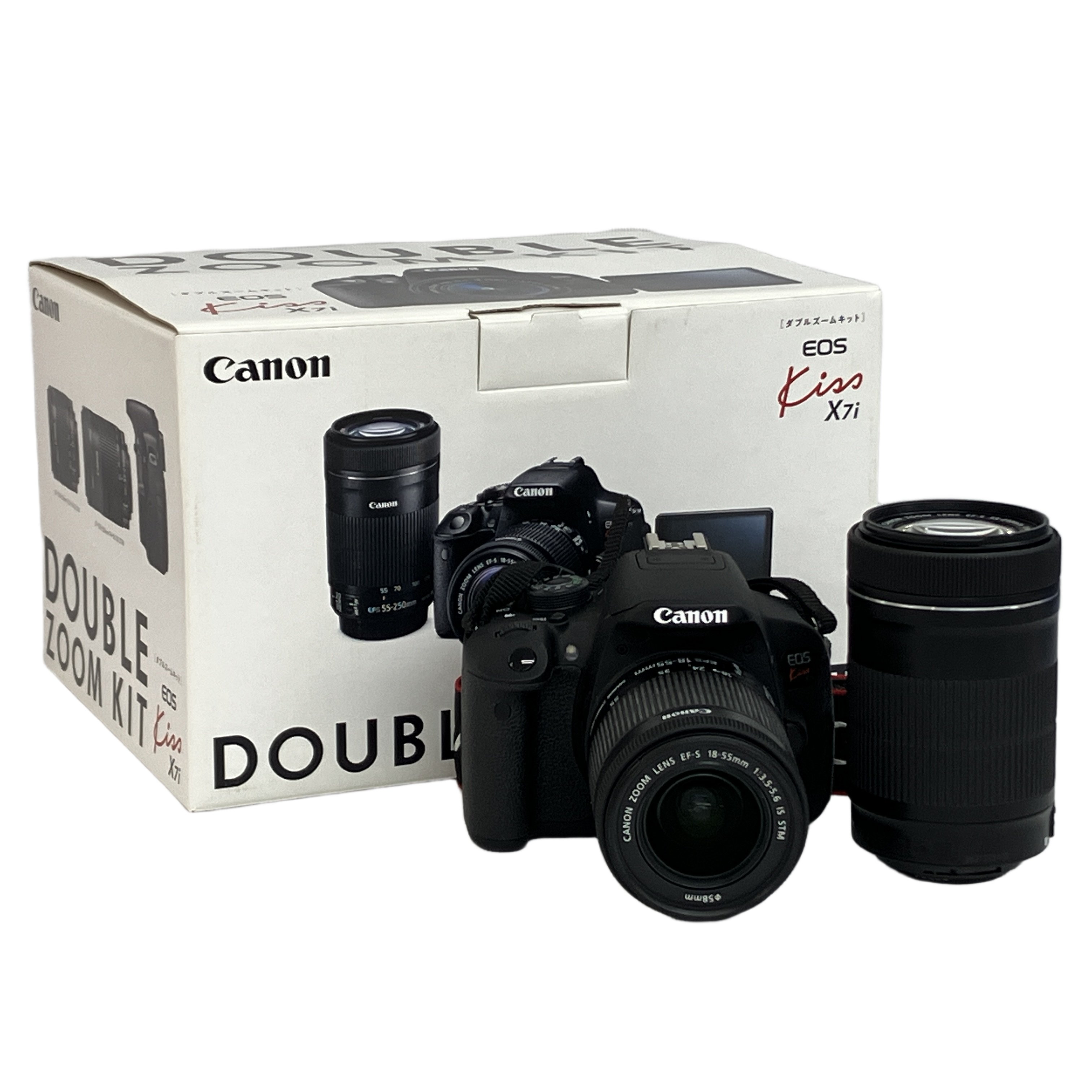 Canon キャノン EOS KISS X7i ダブルズームキット デジタル一眼レフカメラ 撮影機器 中古