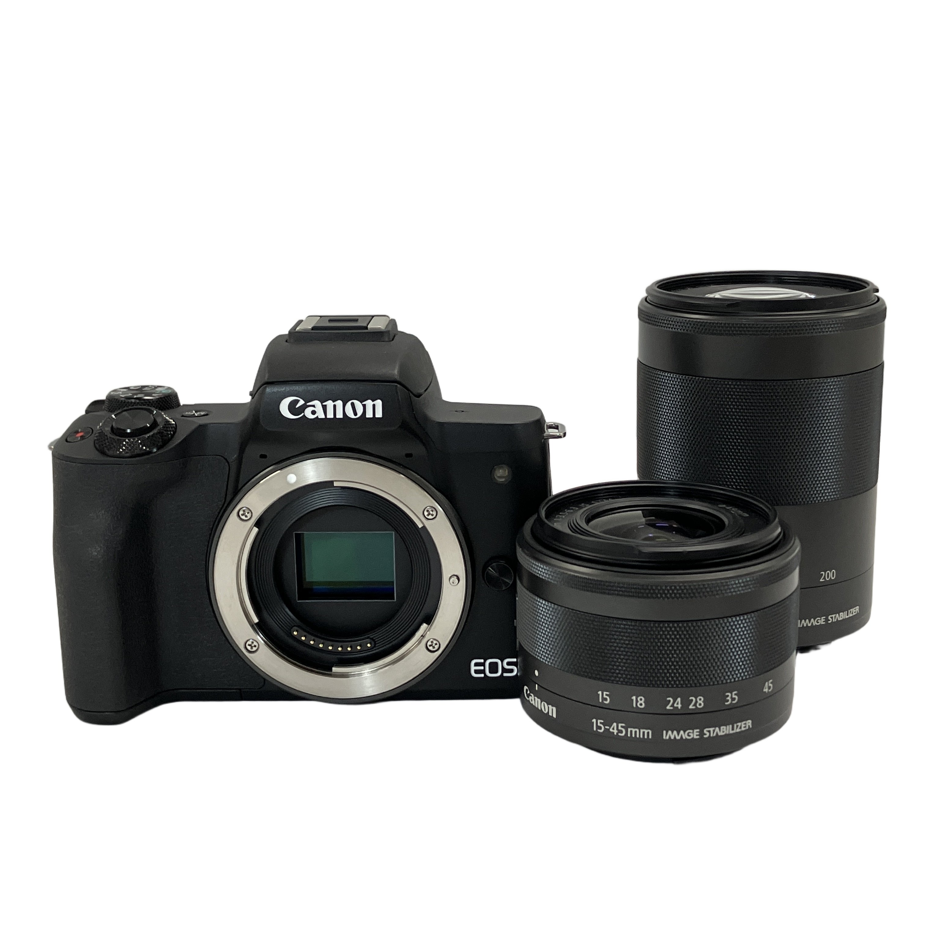 Canon EOS Kiss M ミラーレス カメラ ダブルズームキット キャノン 写真 中古