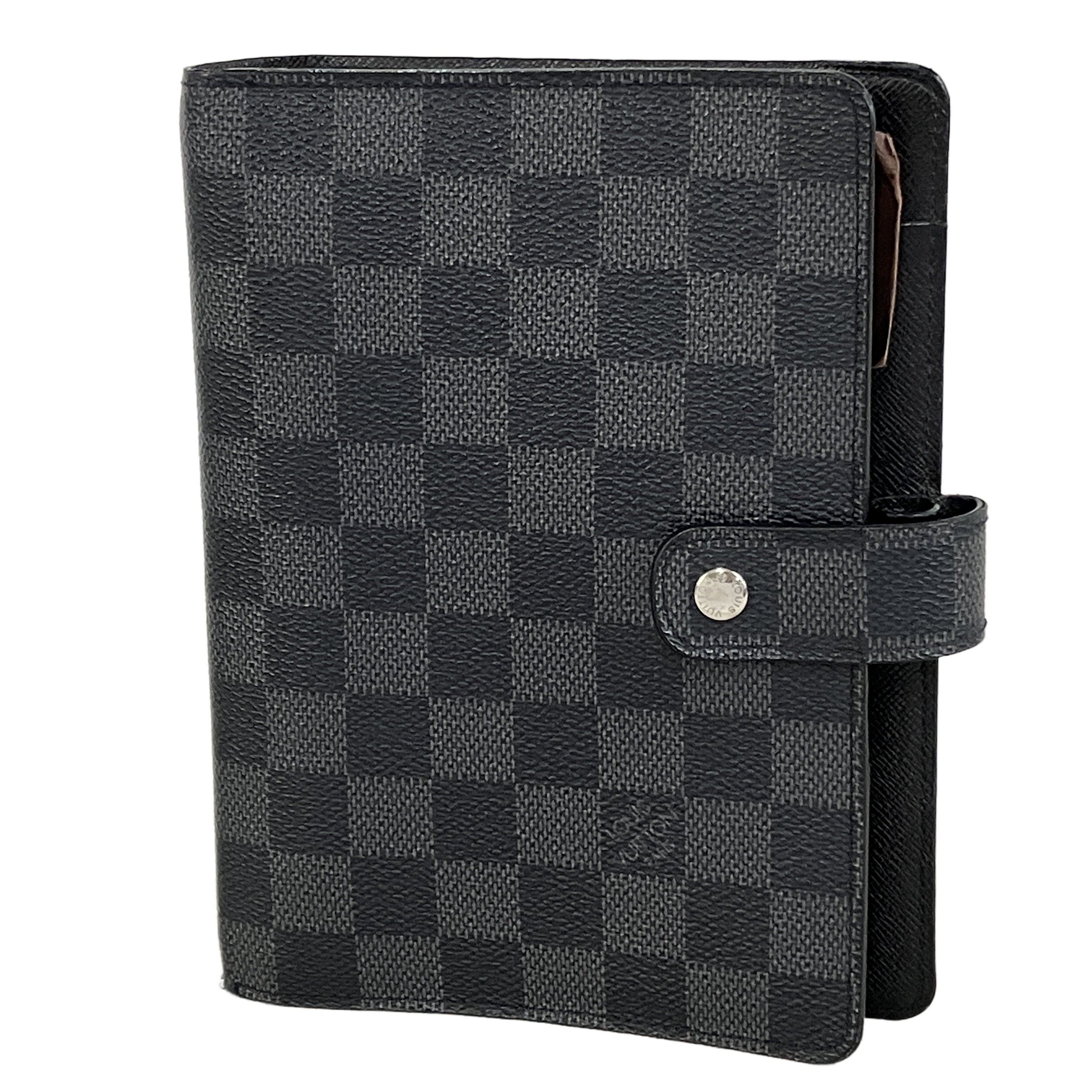LOUIS VUITTON ルイヴィトン ダミエ グラフィット アジェンダMM 手帳カバー 中古