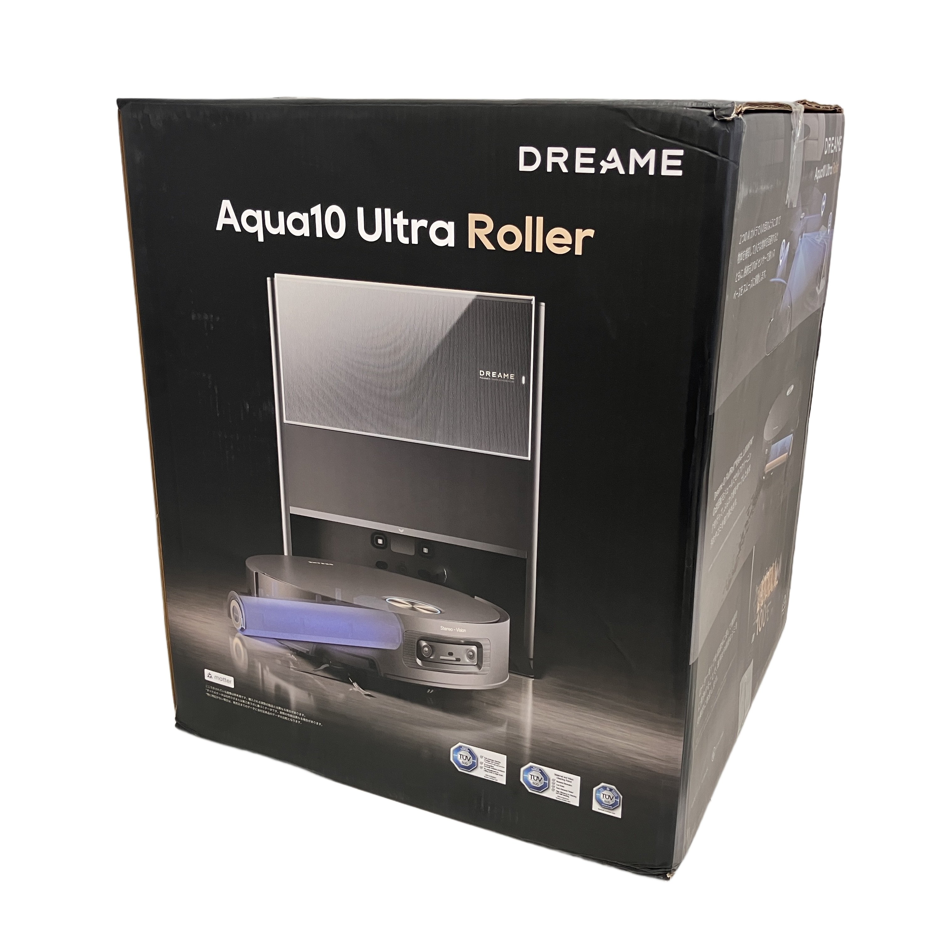 dreame Aqua10 Ultra Roller(型番:RLH71DE / ロボット掃除機 / 自動洗浄ローラー水拭き / 10-in-1全自動ベースステーション / matter対応 / 元箱未開封・未使用品):ロボット掃除機の常識を覆す。常に綺麗な水で拭き上げる革新的ローラーと、究極の全自動ステーションを未開封の状態で。