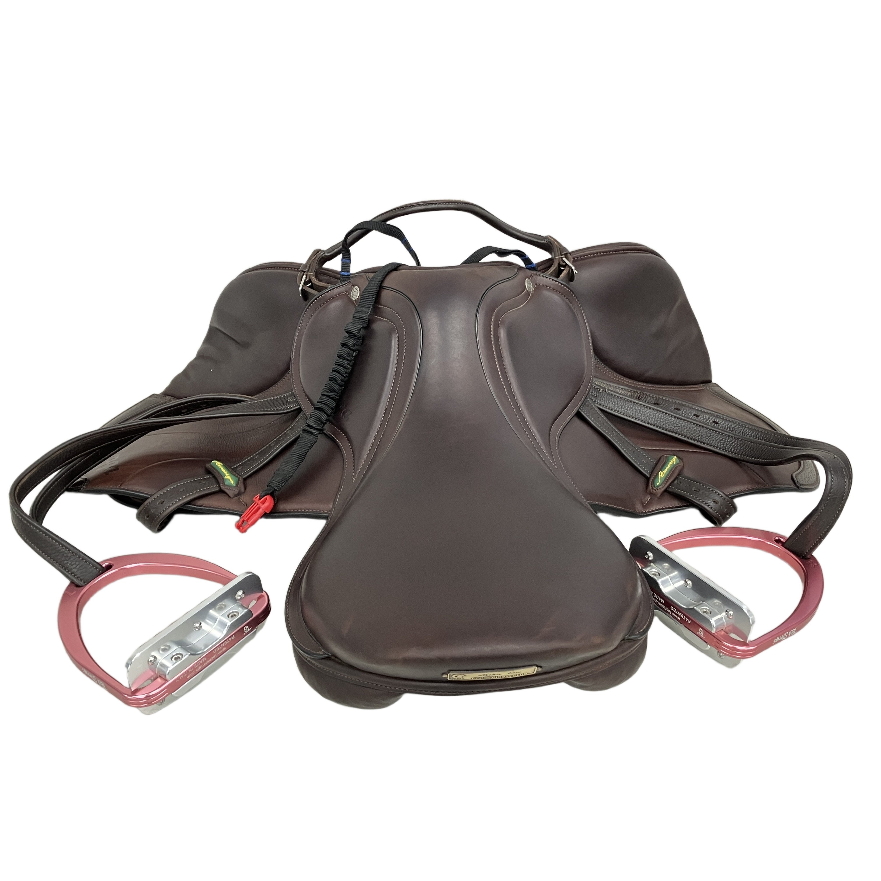 AMERIGO VEGA SVSP 2 M 17インチ 障害用鞍/腹帯 Tech Stirrups 鐙 拍車 セット 乗馬 馬具 中古 良好