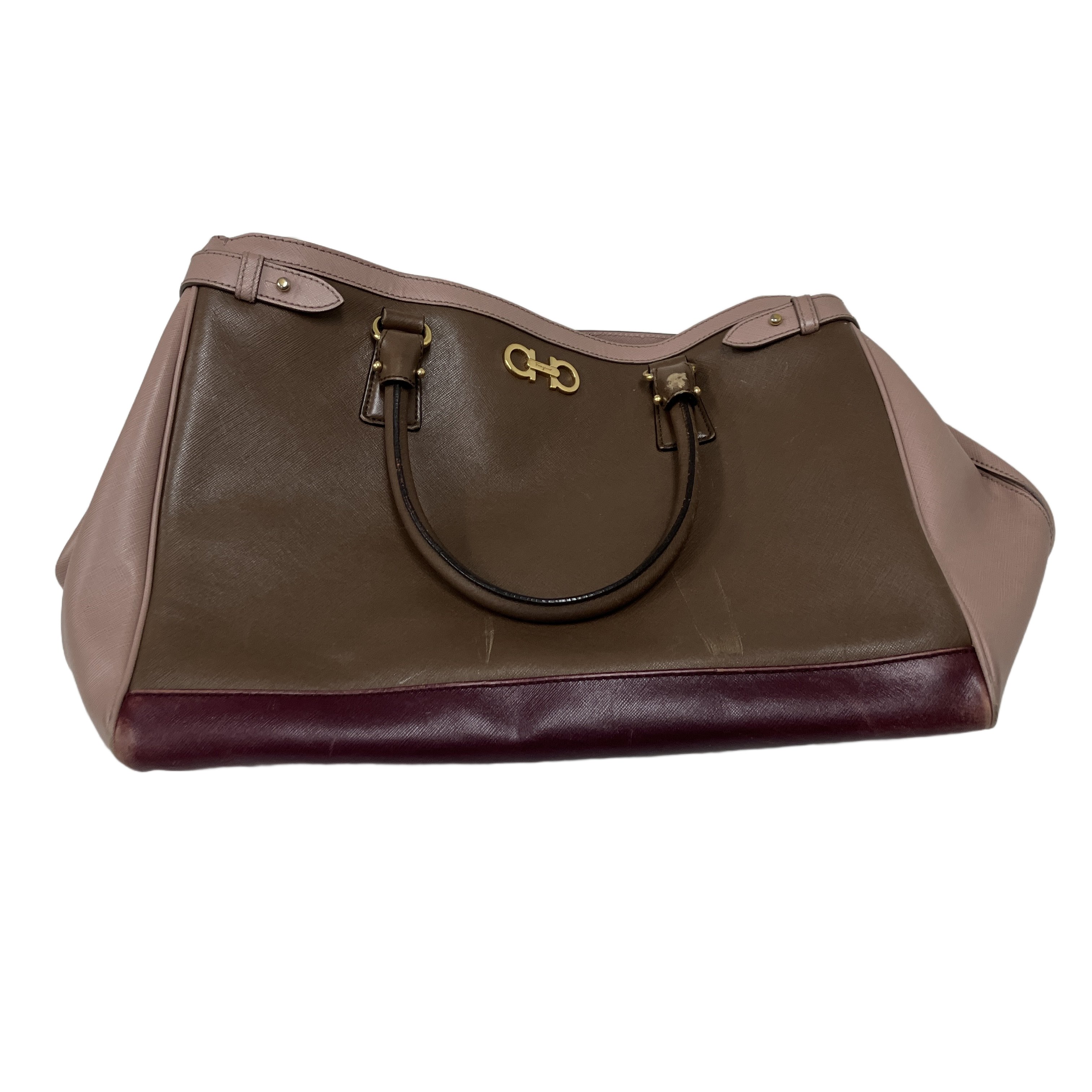 Salvatore Ferragamo フェラガモ ガンチーニ レザー ハンドバッグ ショルダーバッグ レディース 中古