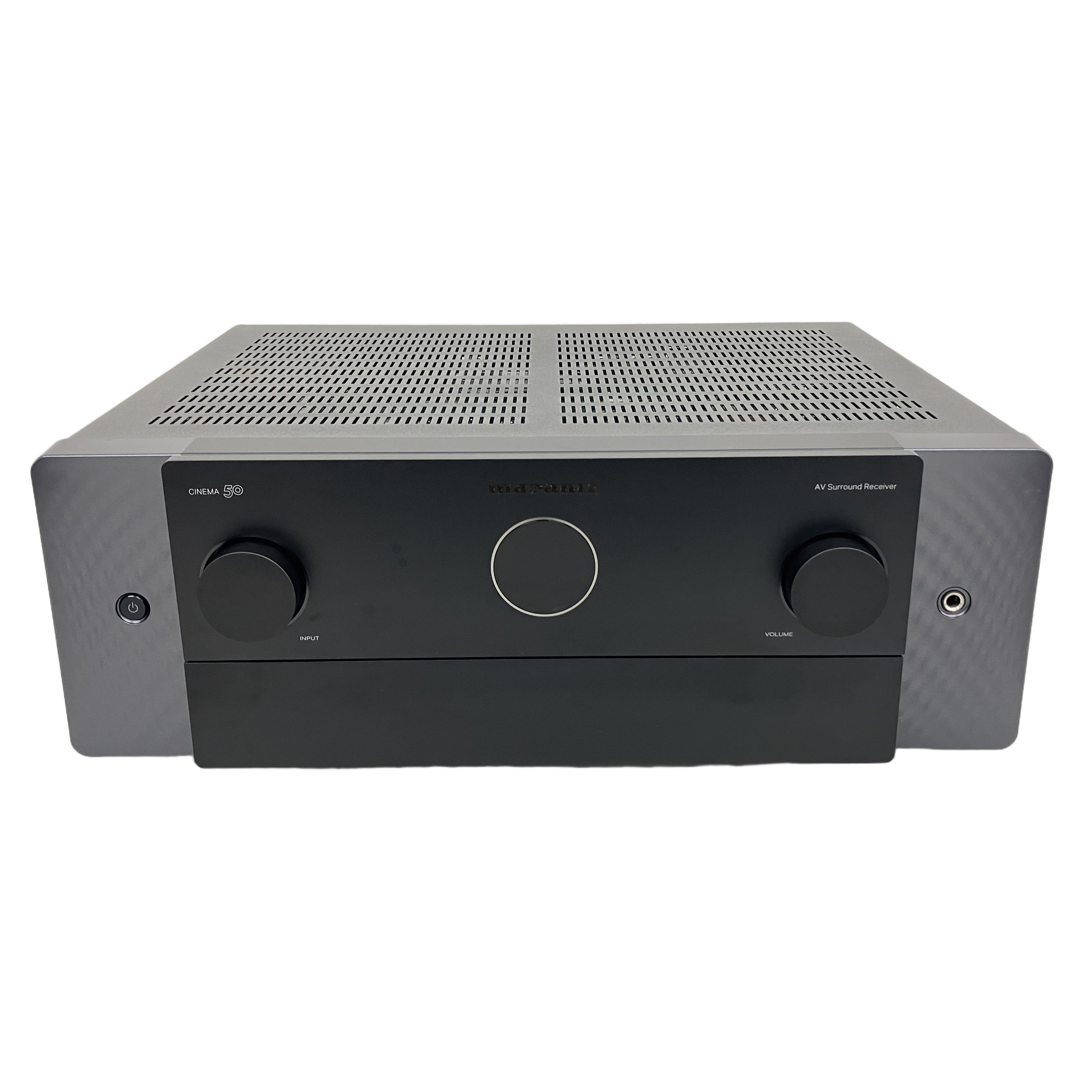 marantz CINEMA 50(9.4ch AVサラウンドレシーバー / 2023年製 / 8K・4K120Hz・Dolby Atmos・DTS:X・Auro-3D対応 / 11.4chプリアウト / Audysseyセットアップマイク・純正リモコン・電源コード・WIFIアンテナ付属 / シリアル:MBZD062300709 / 中古良好):音響と映像の限界を打ち破る、新世代AVアンプの真骨頂。9.4chアンプ&8Kクオリティが創り出す、映画館超えの没入感と美学。