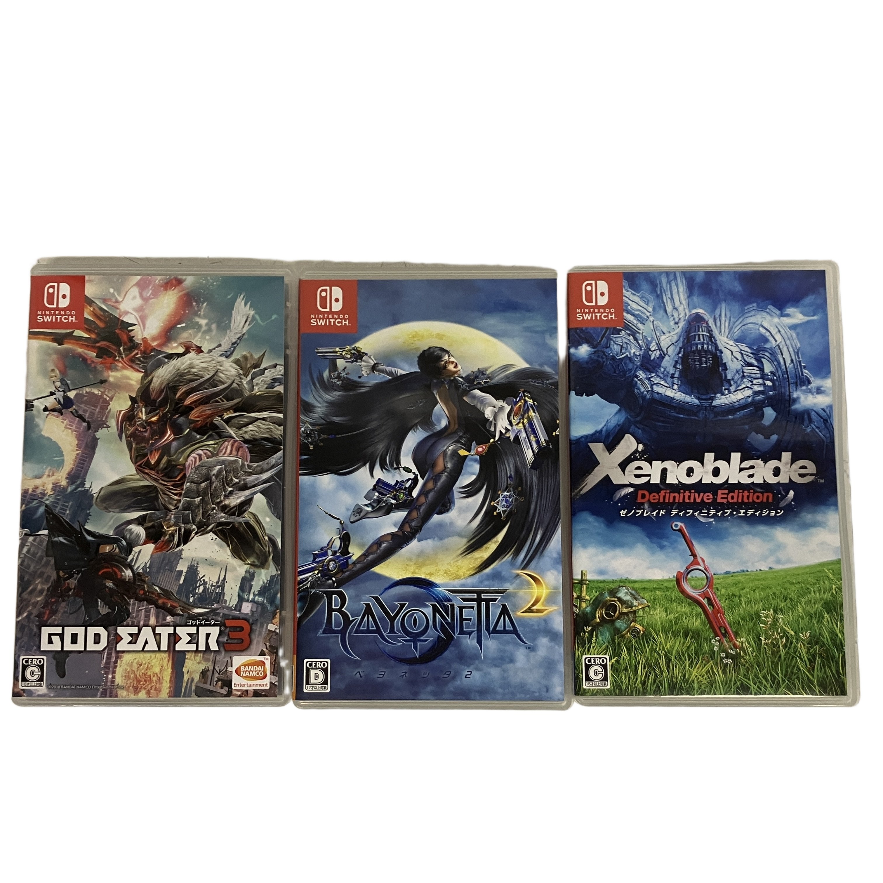 Nintendo SWITCH ベヨネッタ2 ゴッドイーター3 ゲームソフト その他 計3点おまとめ 中古