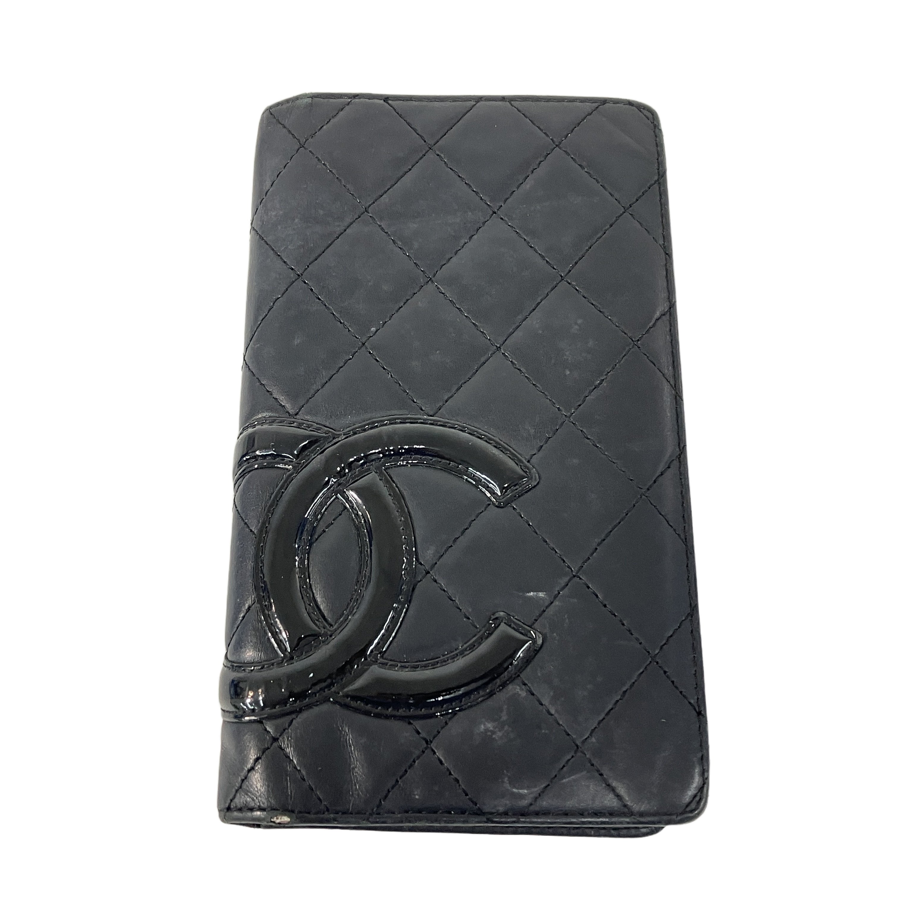 CHANEL カンボンライン ココマーク 二つ折り財布 シャネル フラップウォレット 長財布 中古