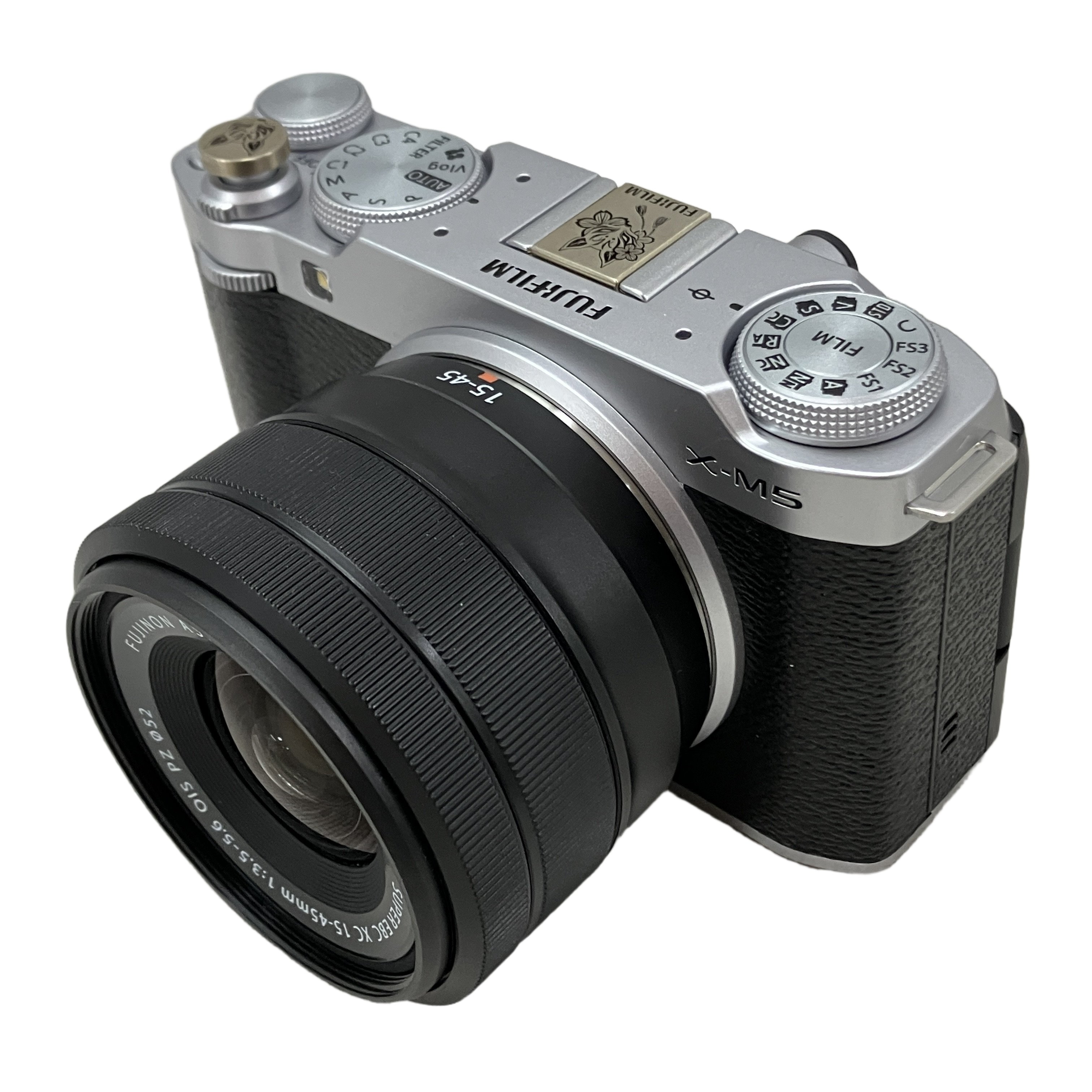 ★超小型軽量ボディ&広角ズーム FUJIFILM X-M5 XC 15-45mm F3.5-5.6 OIS PZ レンズキット シルバー ミラーレス一眼カメラ 中古★