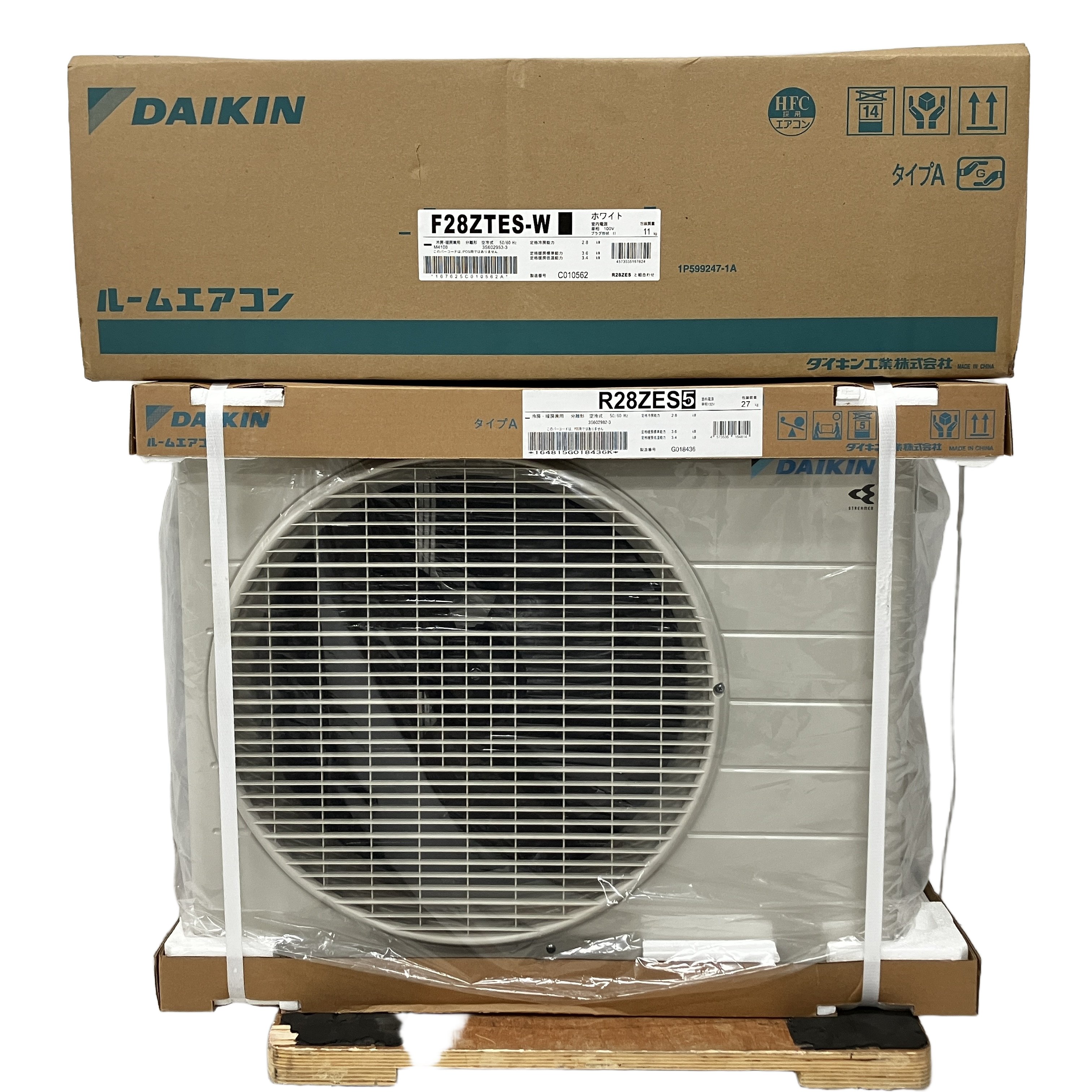 DAIKIN S28ZTES-W F28ZTES R28ZES ルームエアコン 主に10畳用 室内機セット 生活家電 ダイキン 未使用